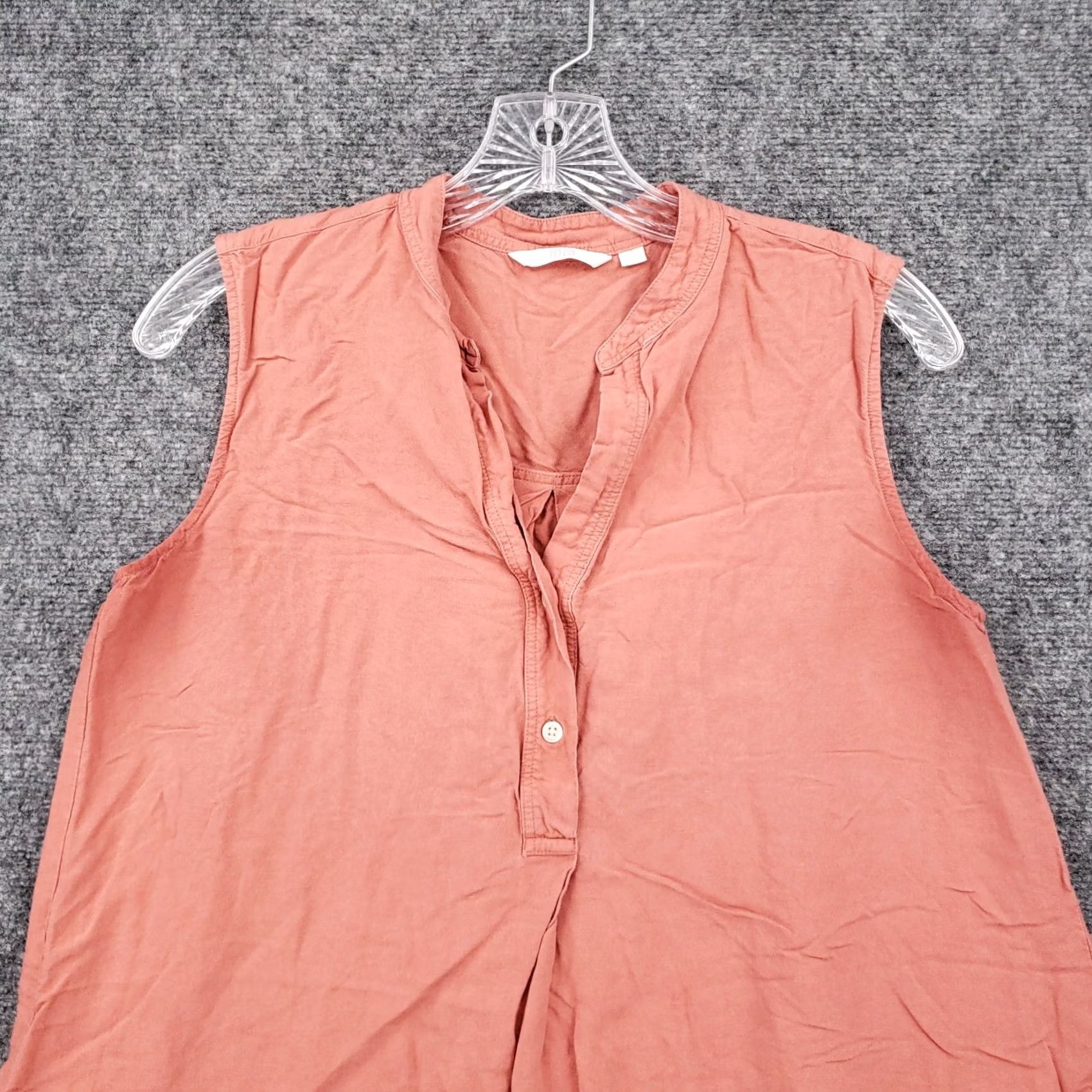 Uniqlo Uniqlo Blouse Womens S Small Orange V Neck Sleeveless Popover Linen Casual Top Size S / US 4 / IT 40 - 3 Thumbnail
