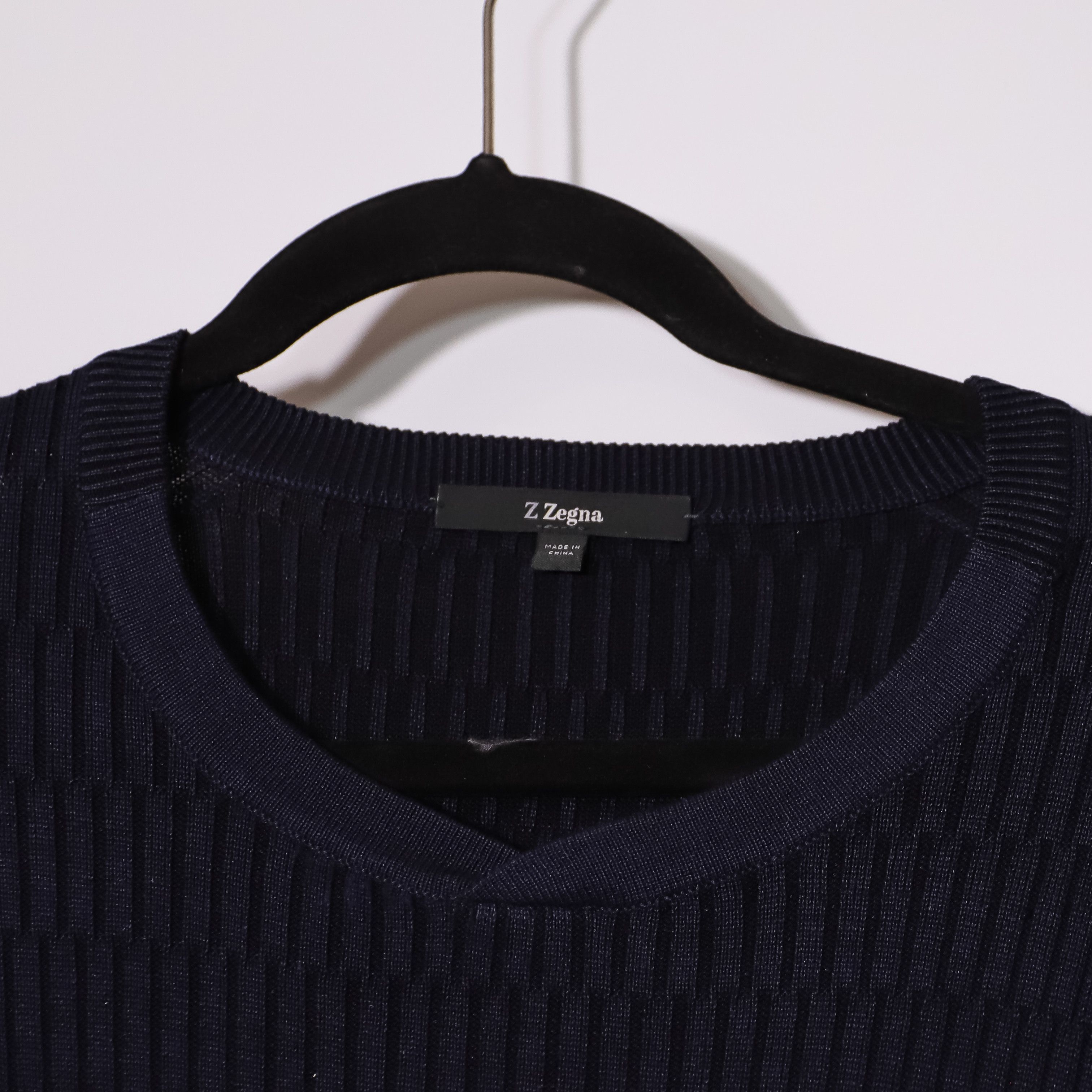 Z Zegna Z Zegna Men's Cotton Silk Ribbed Knit Crew Size US XL / EU 56 / 4 - 2 Thumbnail