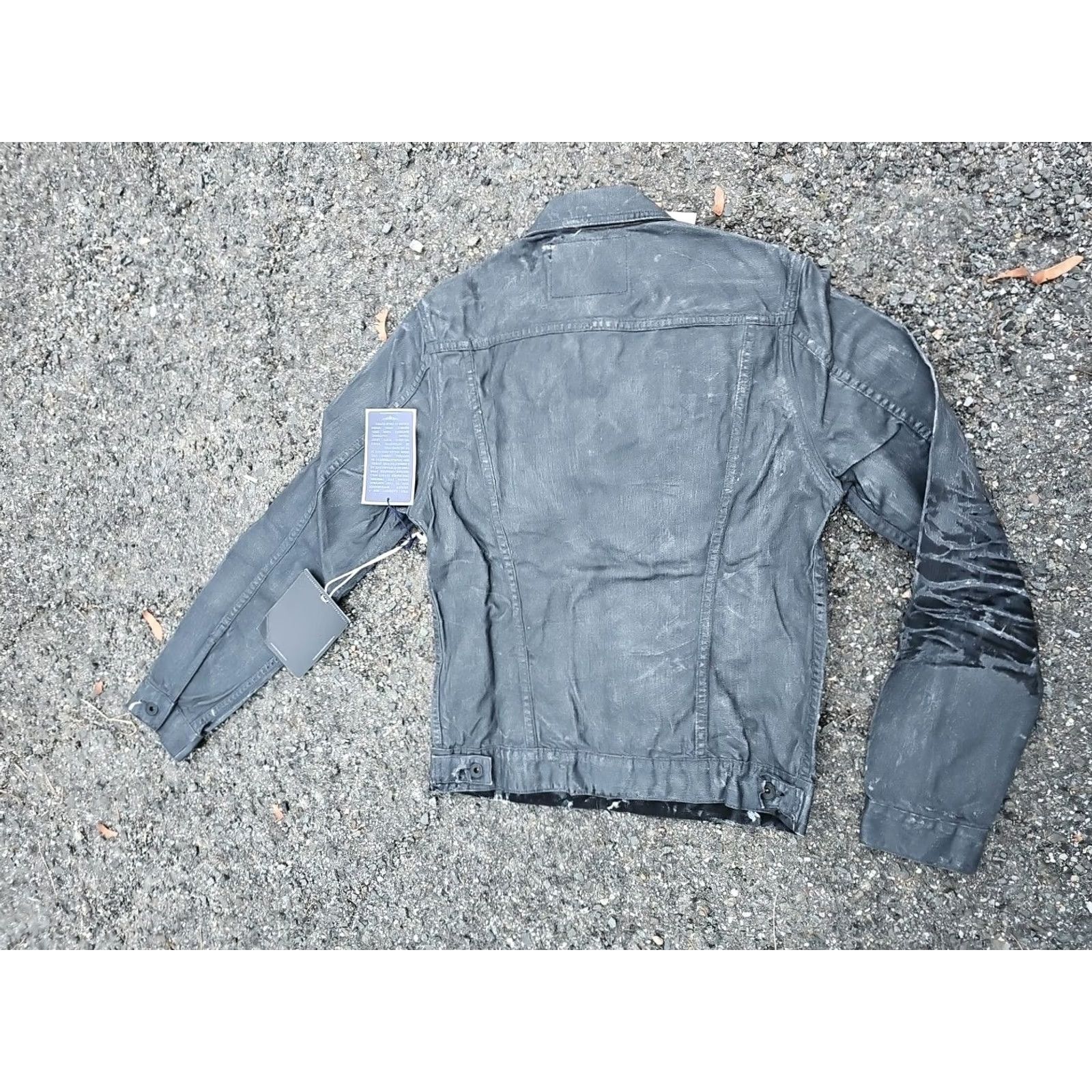 Prps PRPS Black Denim Jean Jacket Distressed MEN'S Small Jacket Mens Black Denim Button Pockets 20 Chest 25 Length Vintage No Size US 29 - 6 Thumbnail
