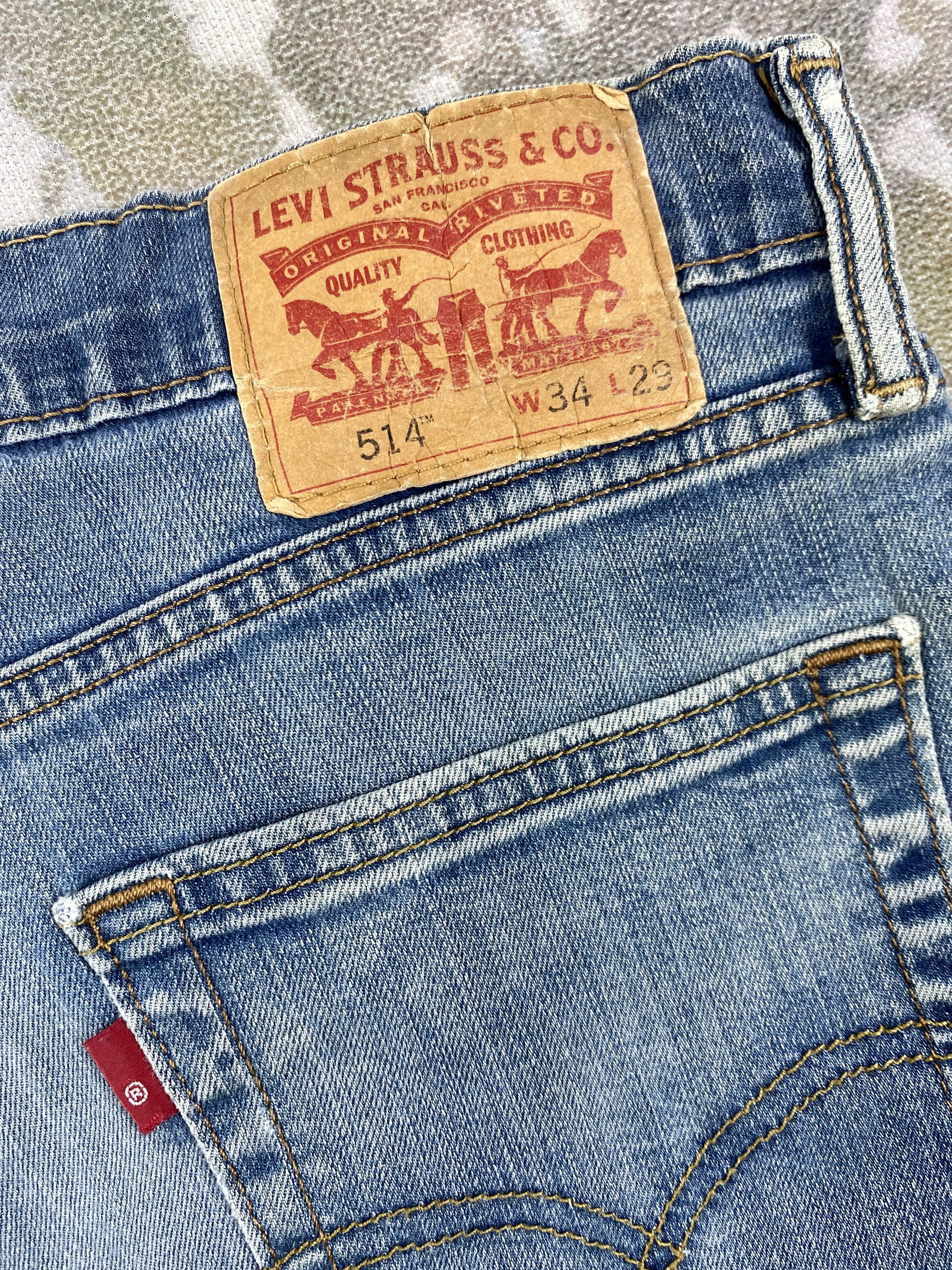 Levi's Blue Levi's 514 Distressed Denim 35 x 25 -JN113 Size US 35 - 13 Thumbnail