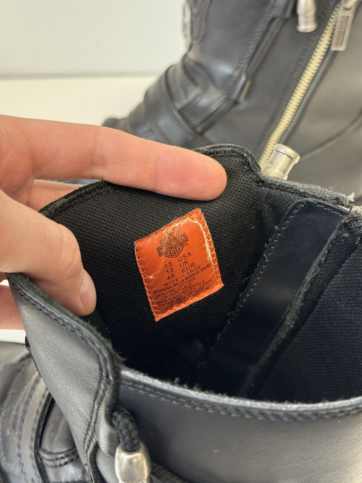 Harley Davidson Harley-Davidson D94167 Distortion Skull Leather Motorcycle Size US 13 / EU 46 - 16 Thumbnail