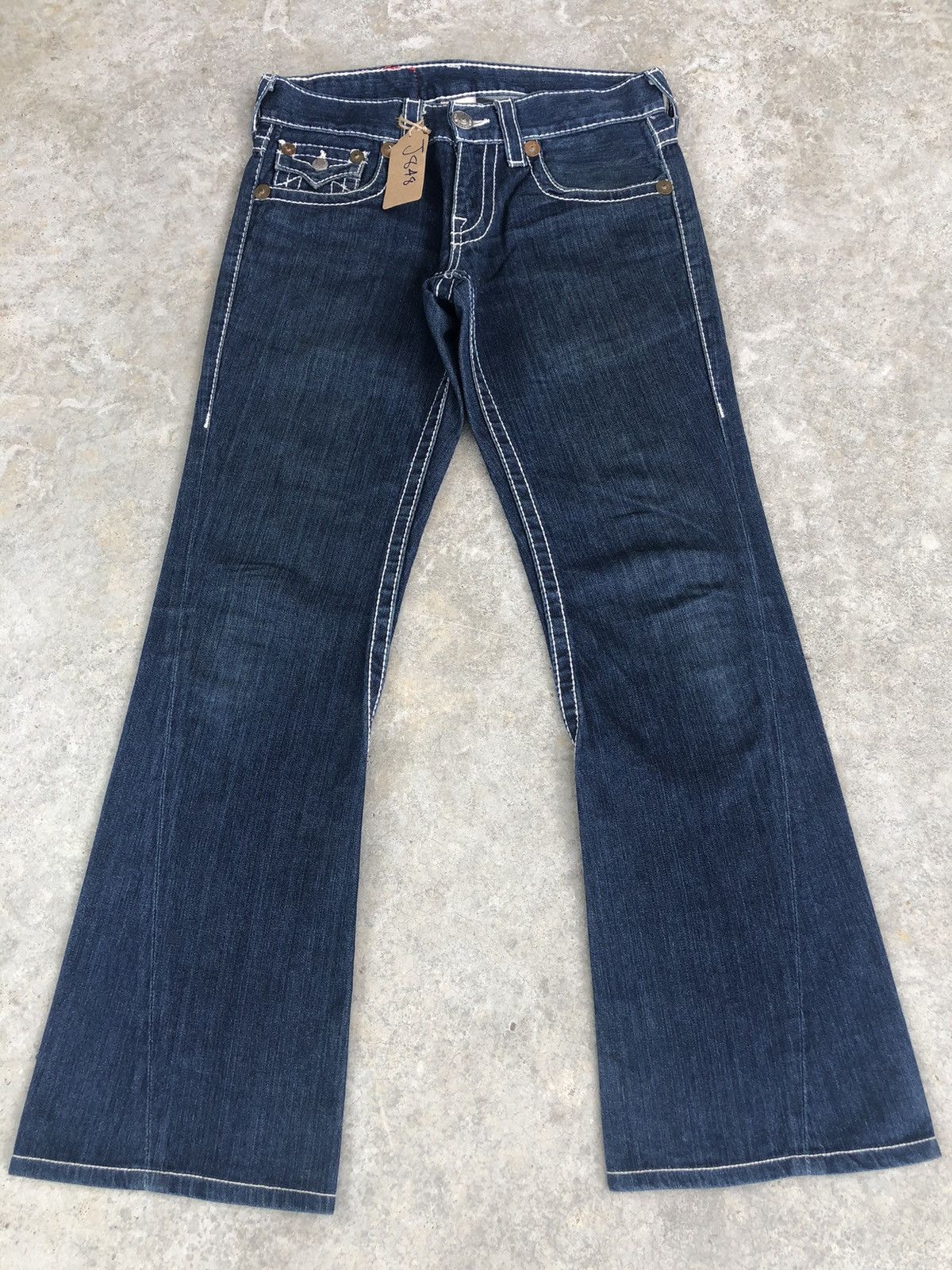 True Religion True Religion Flared Jeans Bootcut White Stitch Distressed Size US 32 / EU 48 - 3 Thumbnail