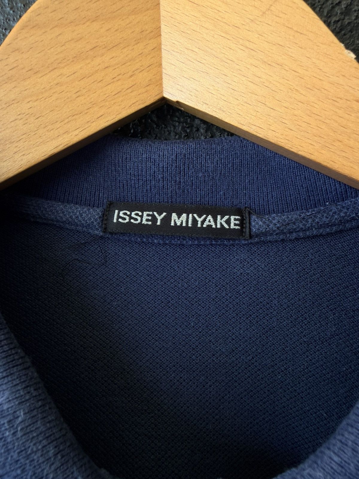 Issey Miyake Vintage Issey Miyake Navy Blue Pique Knit Polo Shirt Size US M / EU 48-50 / 2 - 5 Thumbnail