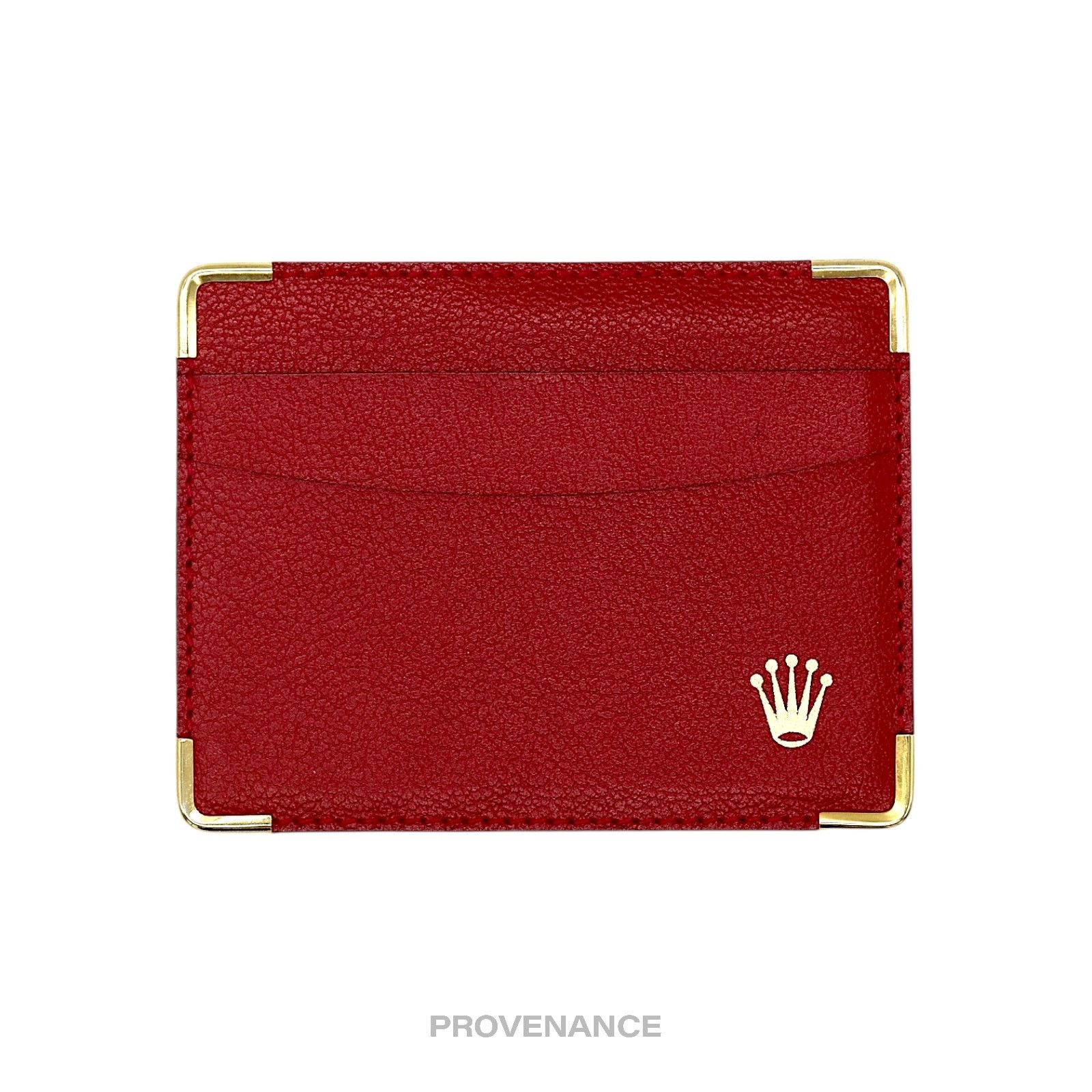 Rolex 🔴 Rolex Card Holder Wallet - Red Leather Size ONE SIZE - 1 Thumbnail