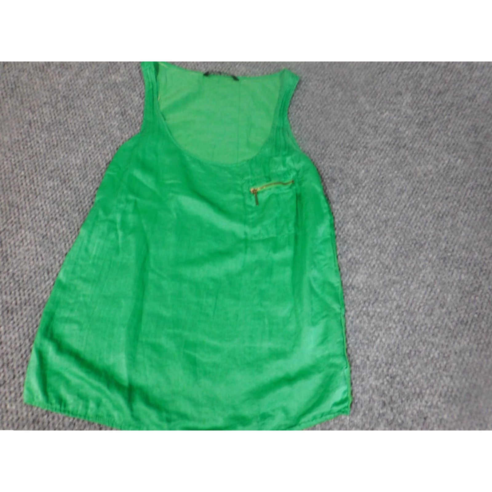 Zara Zara Tank Top Women Sleeveless Green Small Knit Polyester Pocket Casual Modern 90s? (No, but avoid adding). Size S / US 4 / IT 40 - 3 Thumbnail