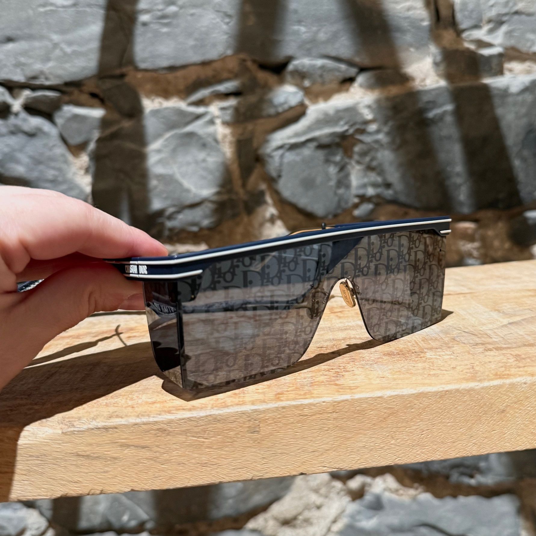 Dior Dior DiorClub Oblique Mirror Mask Sunglasses With Embr Cord Size ONE SIZE - 7 Thumbnail