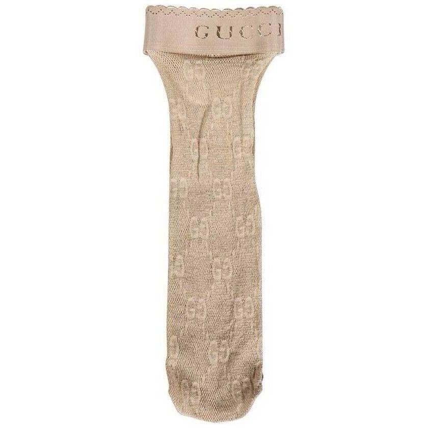 Gucci NEW GUCCI SOCKS BEIGE NUDE GG PRINT LUREX LACE SIZE M Size ONE SIZE - 1 Thumbnail