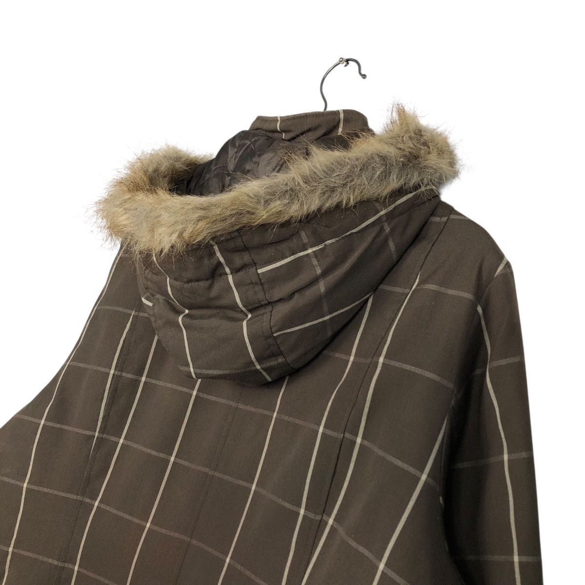 Japanese Brand Vintage Sky Bomber Faux Fur Trim Military Grid Jacket Size US L / EU 52-54 / 3 - 11 Thumbnail