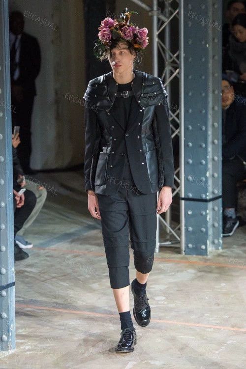 Comme des Garcons Comme Des Garcons Leather, fur, patchwork wool, studded bl Size US M / EU 48-50 / 2 - 9 Thumbnail