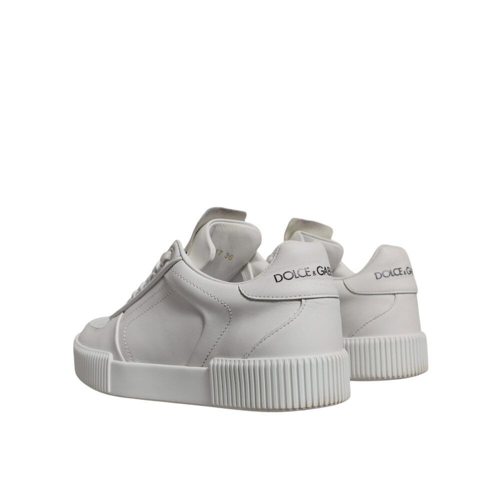 Dolce & Gabbana Dolce & Gabbana White Miami Leather Low Top Sneakers Shoes Size US 6 / IT 36 - 4 Thumbnail