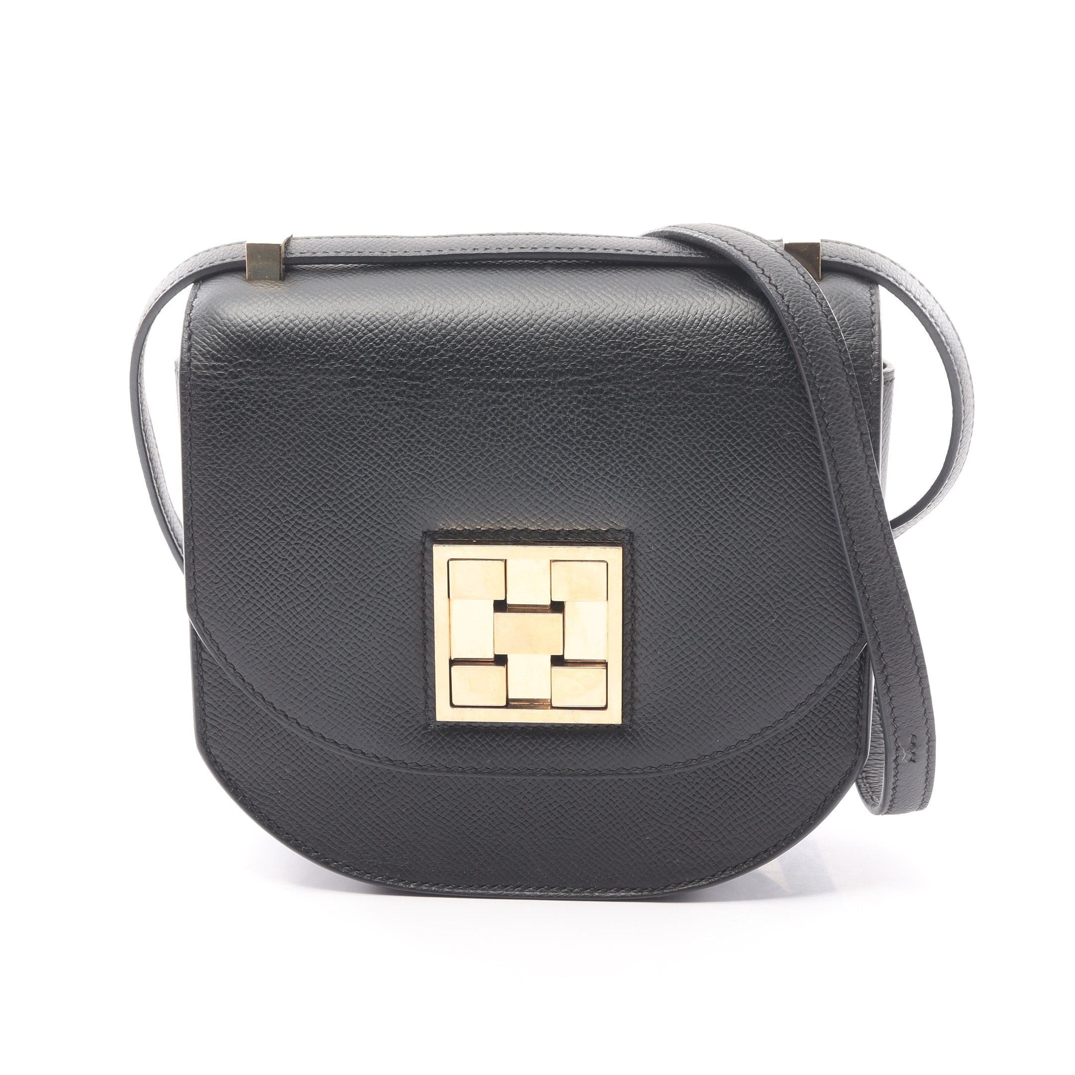 image of Hermes Mosaique Au 24 Mosaic 24 Shoulder Bag Veau Epsom Black Gold Hardware 2Way Y Stamp, Women's