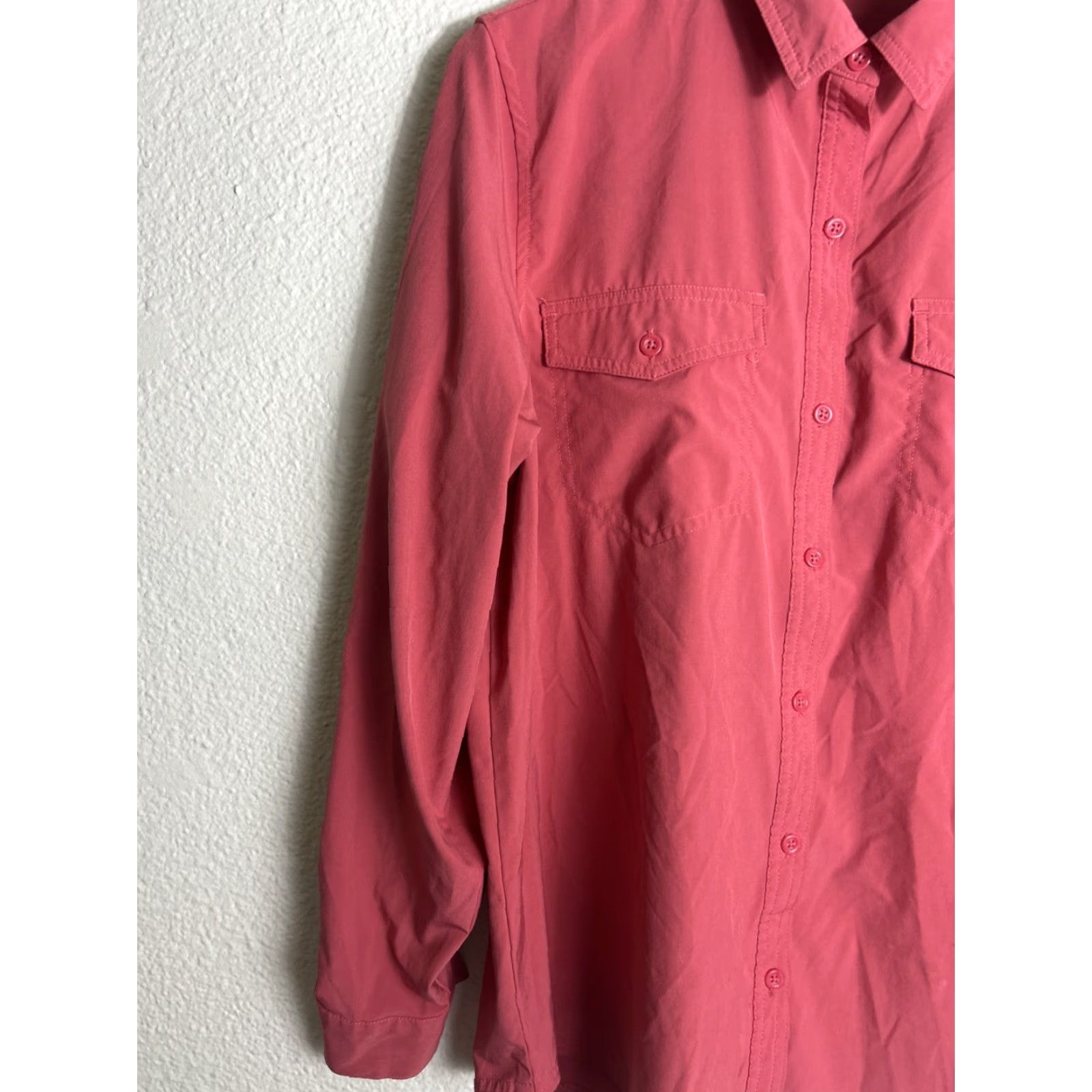 Eddie Bauer VINTAGE Eddie Bauer Women's Departure 2.0 Long-Sleeve Shirt Pink Large Women’s Shirt Button-Up Women Womens Large Pink Shirt 1586163 Size L / US 10 / IT 46 - 2 Thumbnail