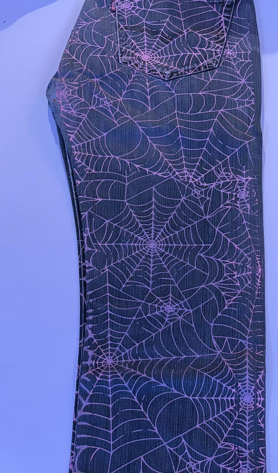 Levi's × Sp5der Vintage Levi’s 501 All-Over Web Print Jeans Size US 34 / EU 50 - 7 Thumbnail