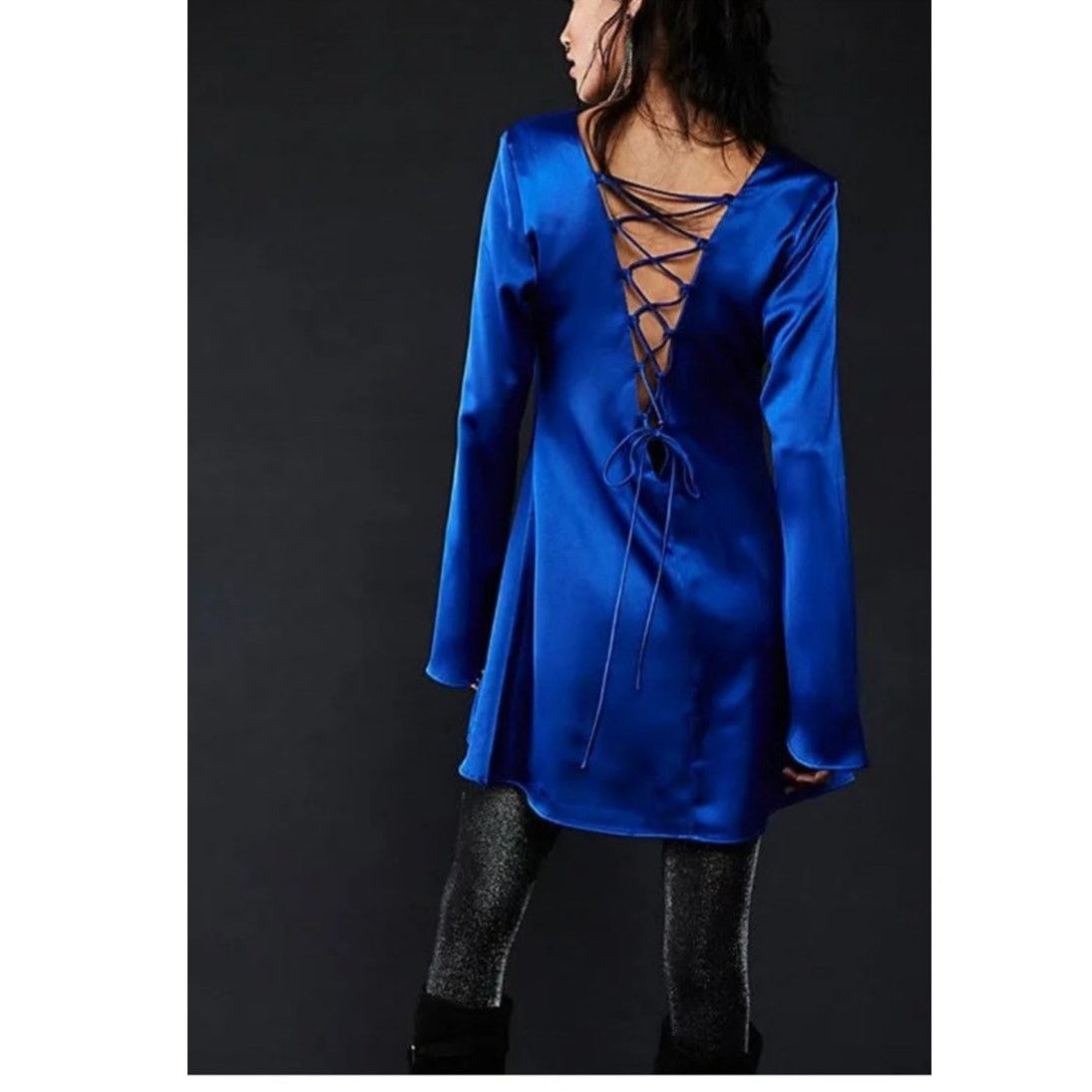 Free People NWT Free People DELFI Amber Mini Shift Dress $368 SMALL Blue Size S / US 4 / IT 40 - 3 Thumbnail
