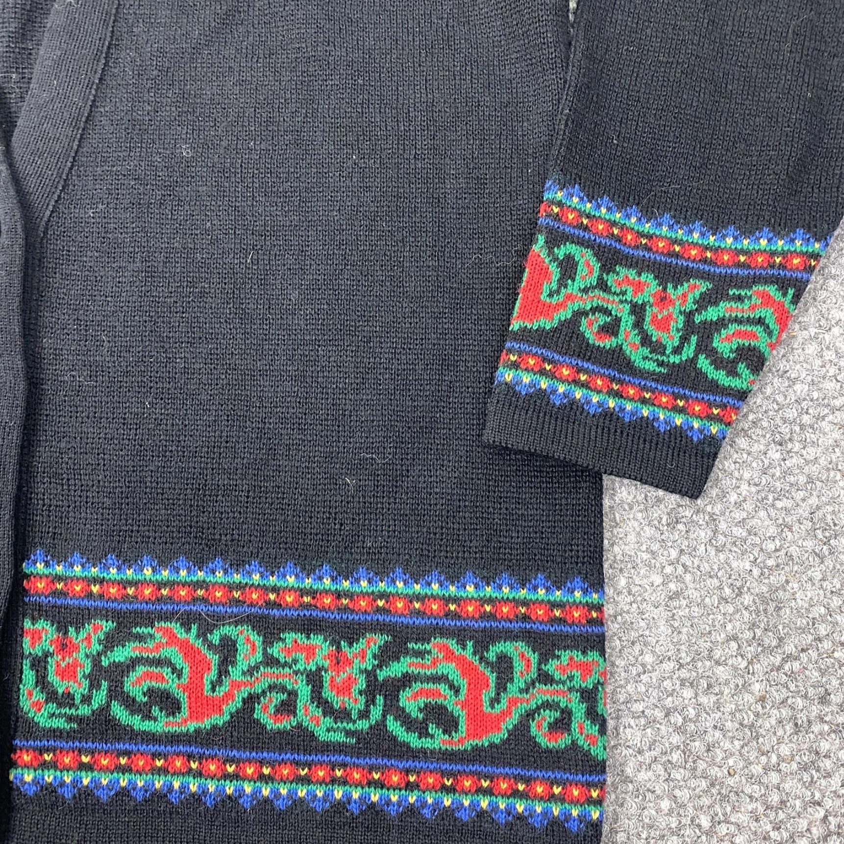 Pendleton VINTAGE Pendleton Cardigan Shirt Womens Large Black Wool Fair Isle 60s 70s Ladies Cardigan Shirt Size L / US 10 / IT 46 - 2 Thumbnail