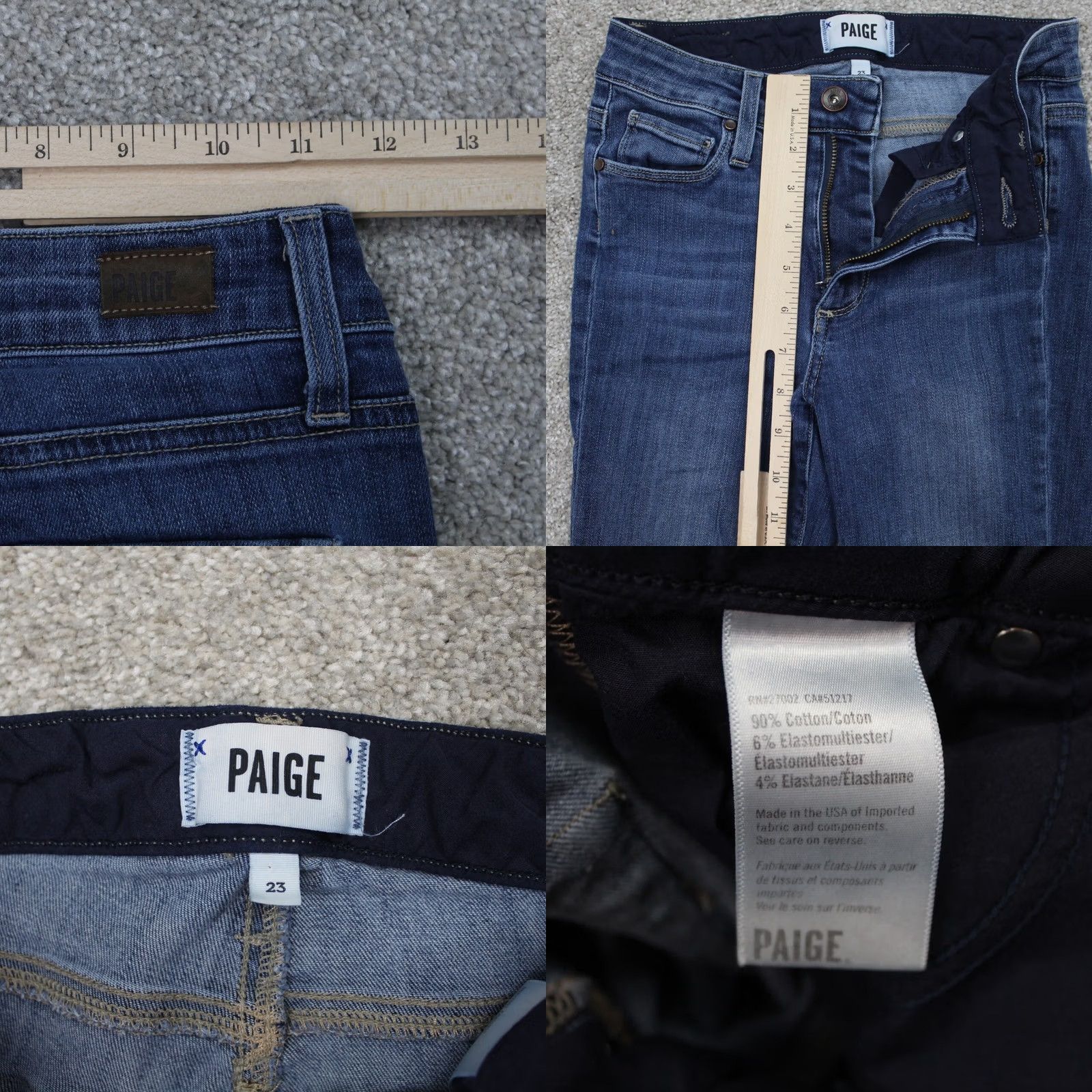 Paige Paige Izzy Jeans Womens 23 Blue Cropped Ankle Stretch Denim w/ 29" inseam Jeans Regular 90s Womens Blue Paige Izzy Size 40" / US 18 - 8 Thumbnail