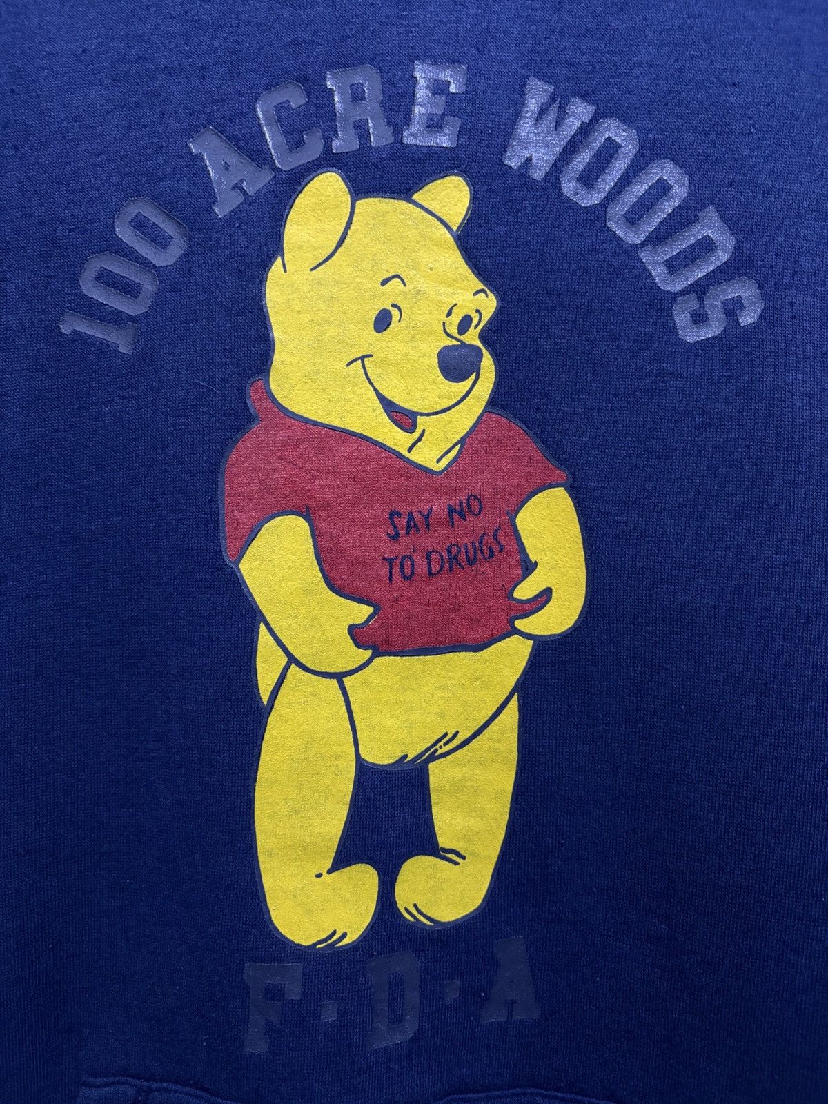Vintage Vintage 90's Winnie The Pooh " Say No to Drugs " Navy Hoodie Size US M / EU 48-50 / 2 - 4 Thumbnail