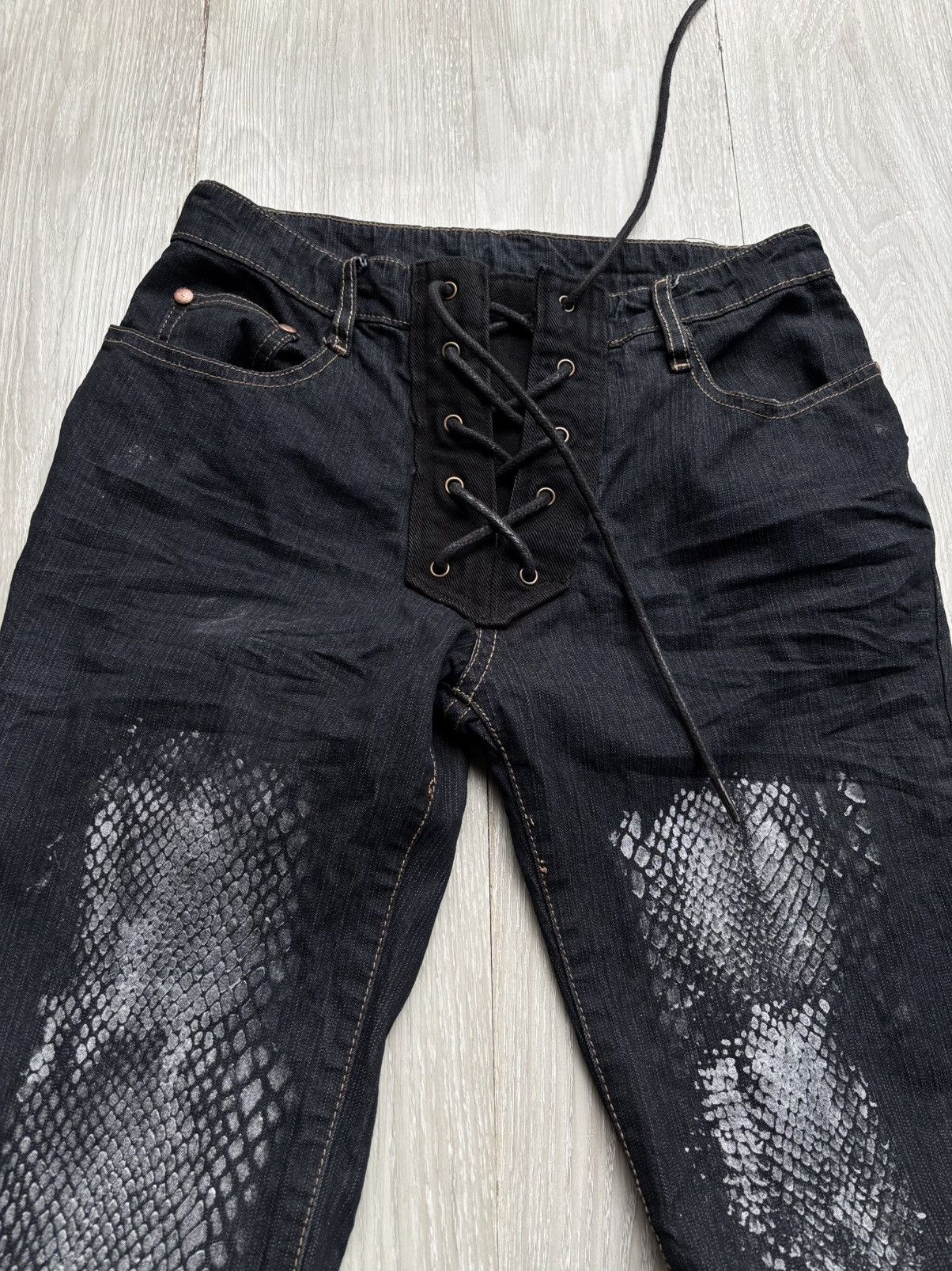 Japanese Brand Vg lace up flare jeans Size US 27 - 2 Thumbnail