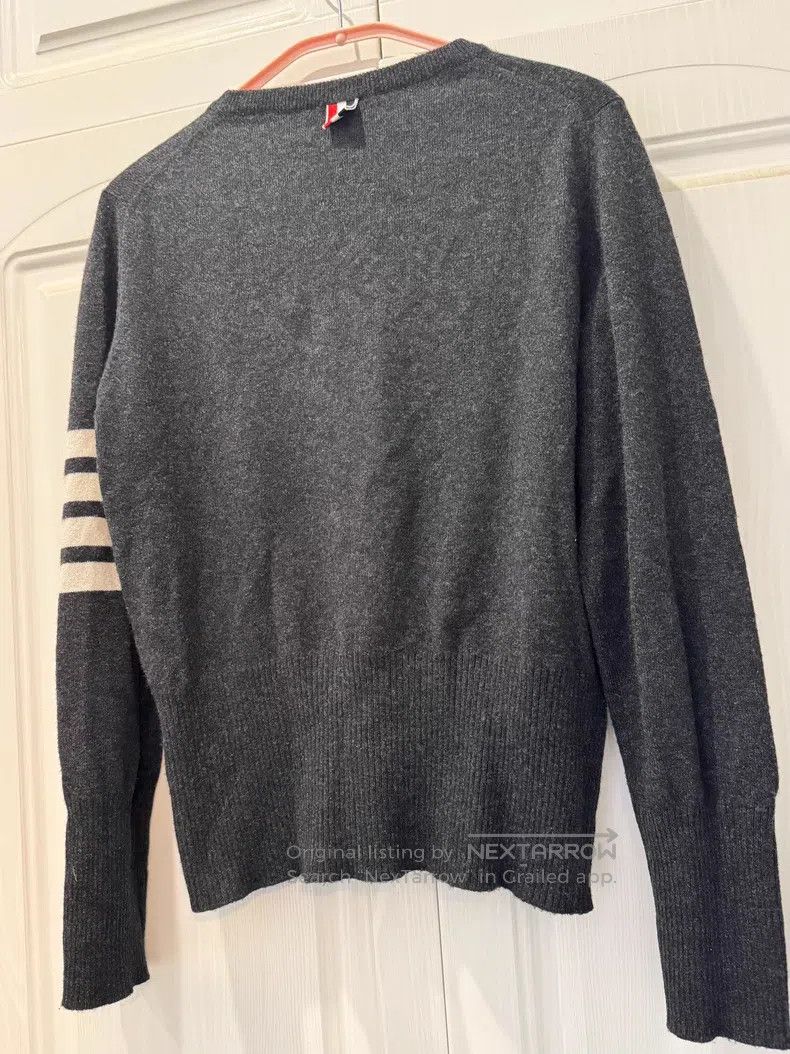 Thom Browne Thom Browne Dark gray cashmere round-neck knit sweater Size US S / EU 44-46 / 1 - 2 Thumbnail
