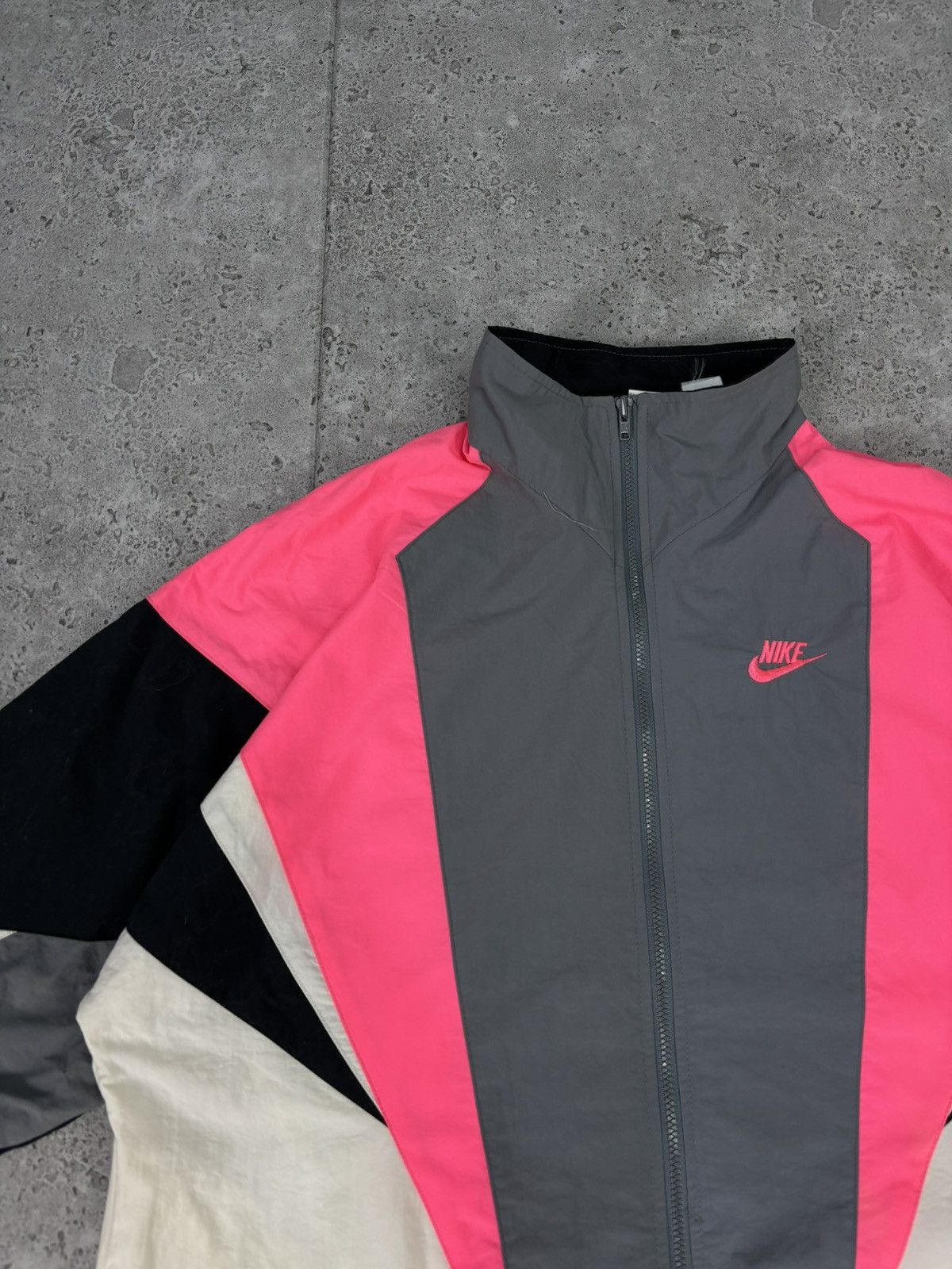 Nike × Vintage Crazy 80s Rare Zip Jacket Hoodie Nike Boxy Y2K Swoosh Size US L / EU 52-54 / 3 - 3 Thumbnail