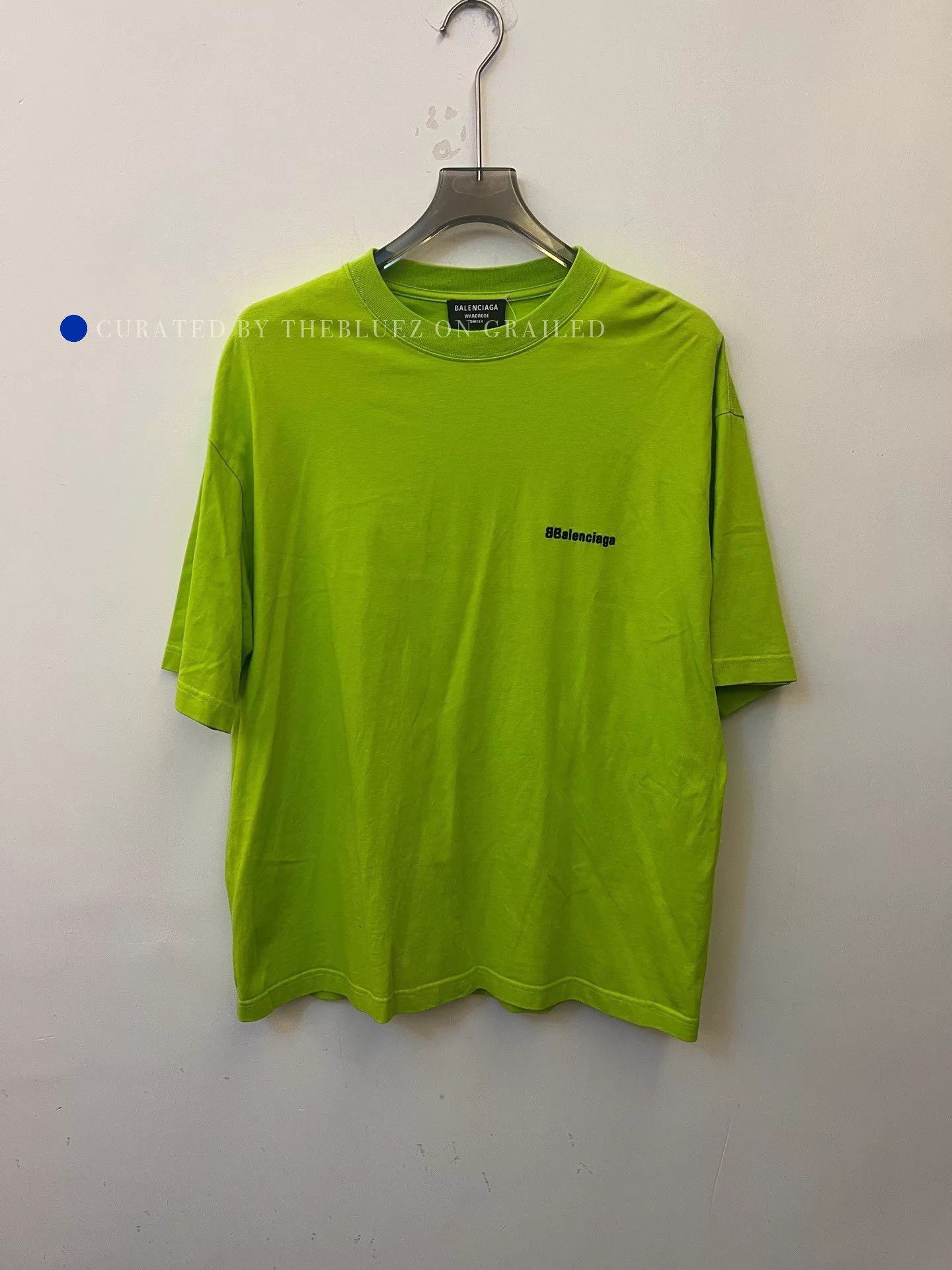 Balenciaga Logo Embroidered Green Crew Tee Size US S / EU 44-46 / 1 - 1 Thumbnail