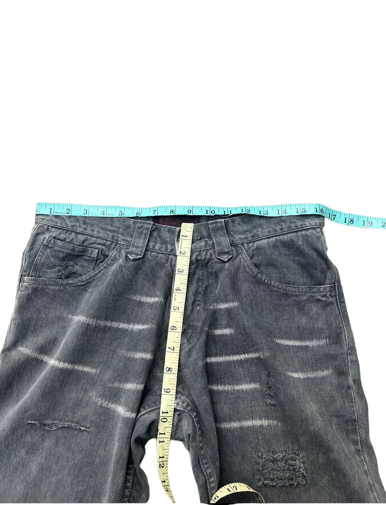 TMT Vintage TMT Japan Rips Distressed Sun Fade Black Denim Jeans Size US 31 - 3 Thumbnail