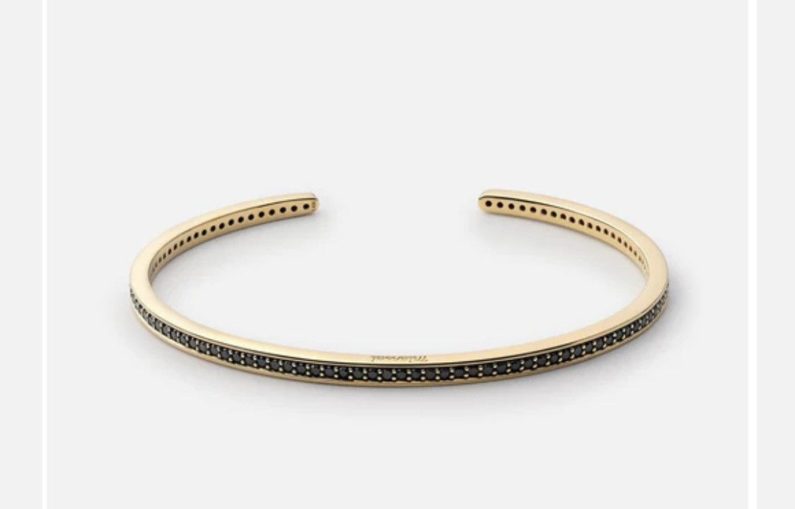 image of Miansai Set Cuff 14K Gold And Black Diamonds. Fine Jewelry, Men's