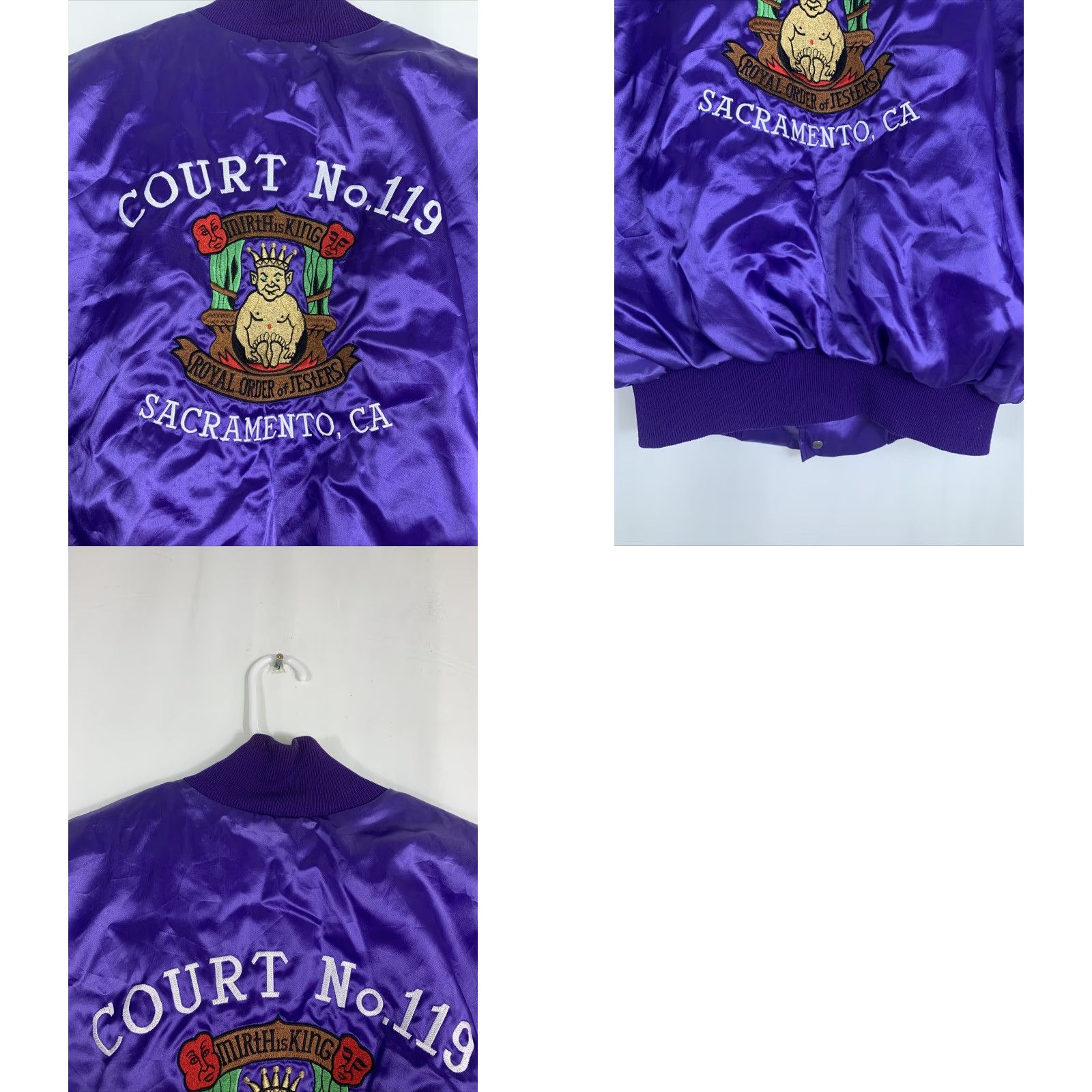 Vintage VINTAGE Rennoc Bomber Jacket Purple Royal Court of Jesters Sacramento CA L Hip Hop Mens Large Size US L / EU 52-54 / 3 - 9 Thumbnail