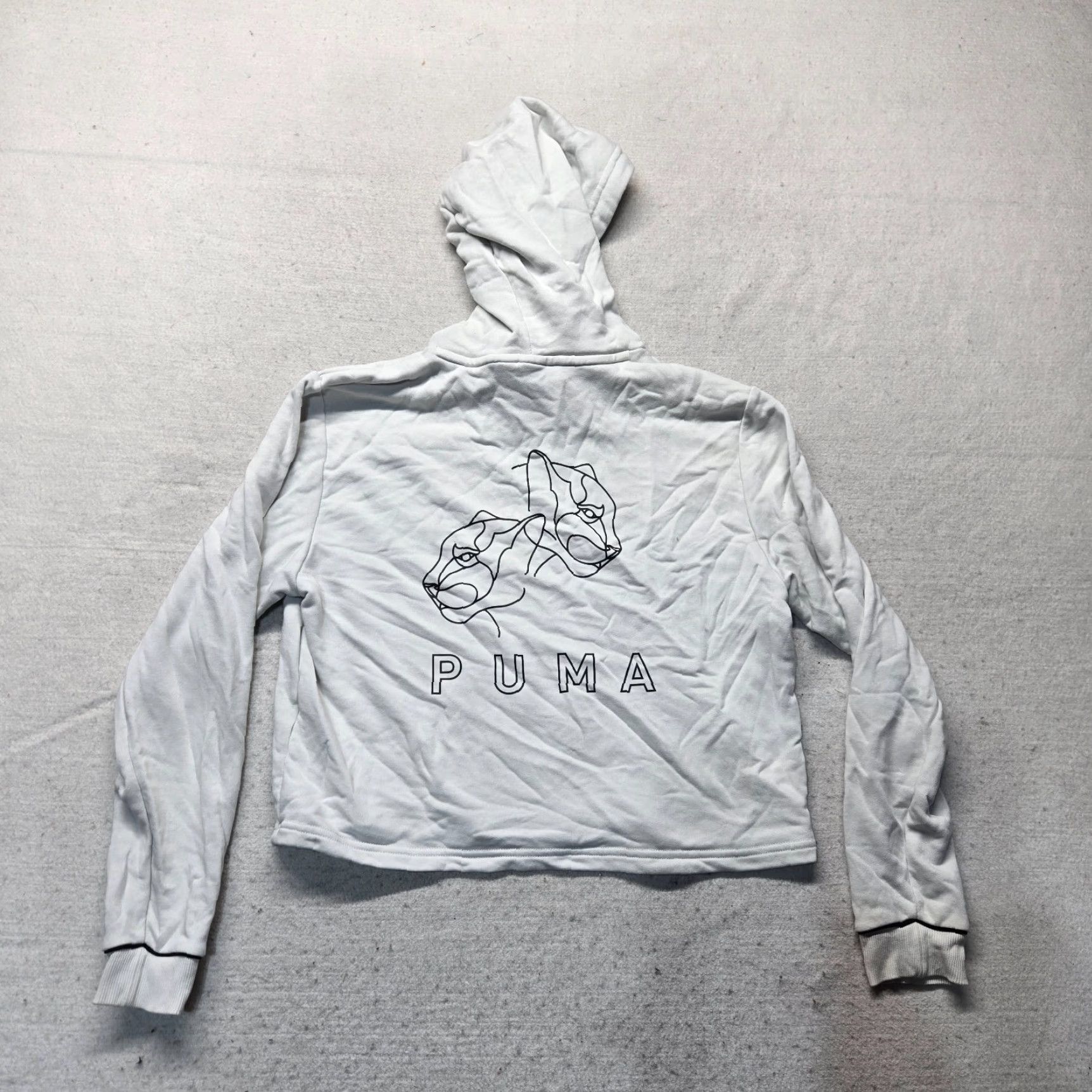 Puma Vintage Puma Women's Hoodie Sweater M White Fleece Pullover Casual Activewear Size M / US 6-8 / IT 42-44 - 7 Thumbnail