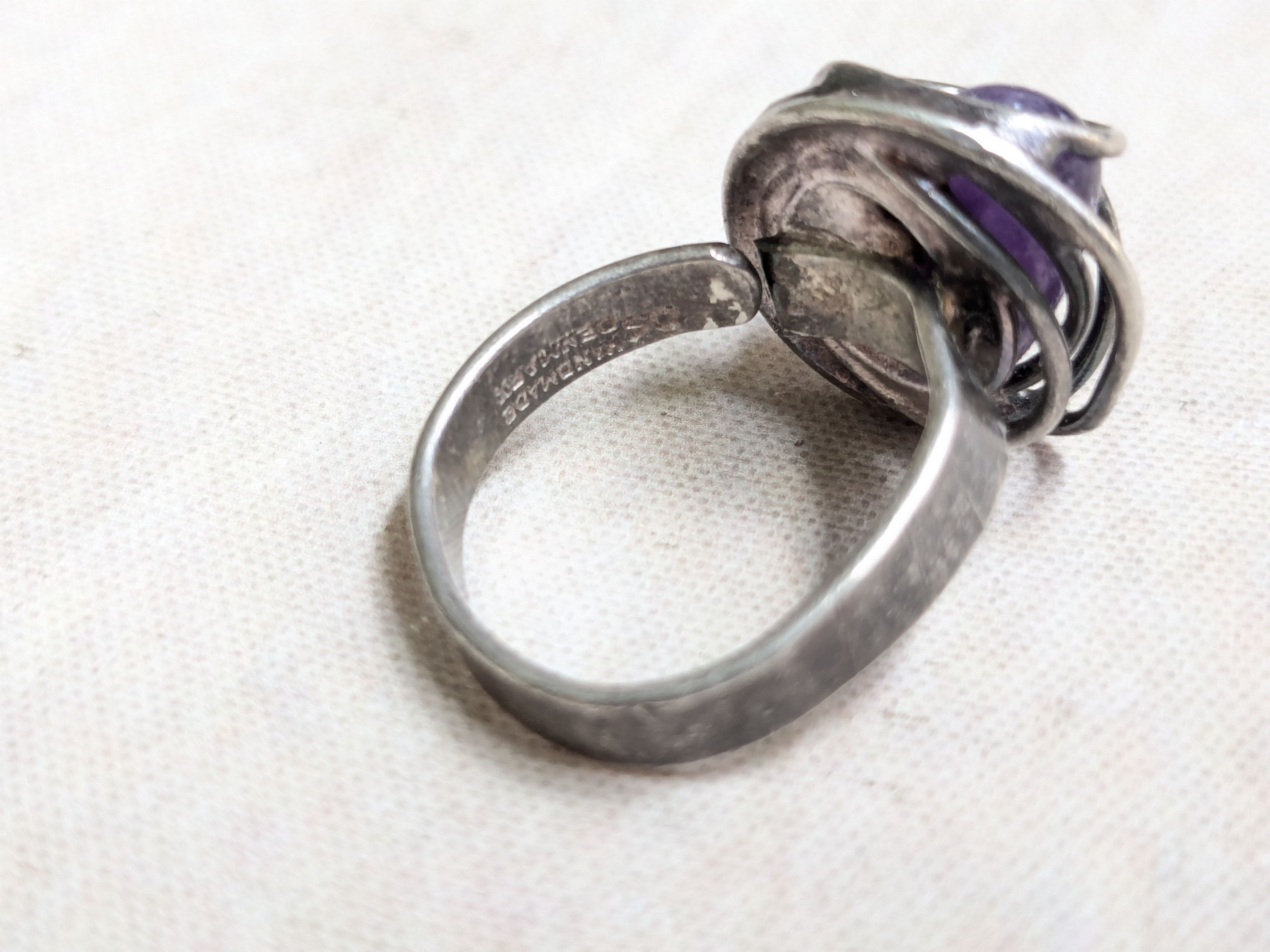 Jewelry × Vintage Vintage Sterling Silver Amethyst Ring Purple Denmark Size ONE SIZE - 5 Thumbnail