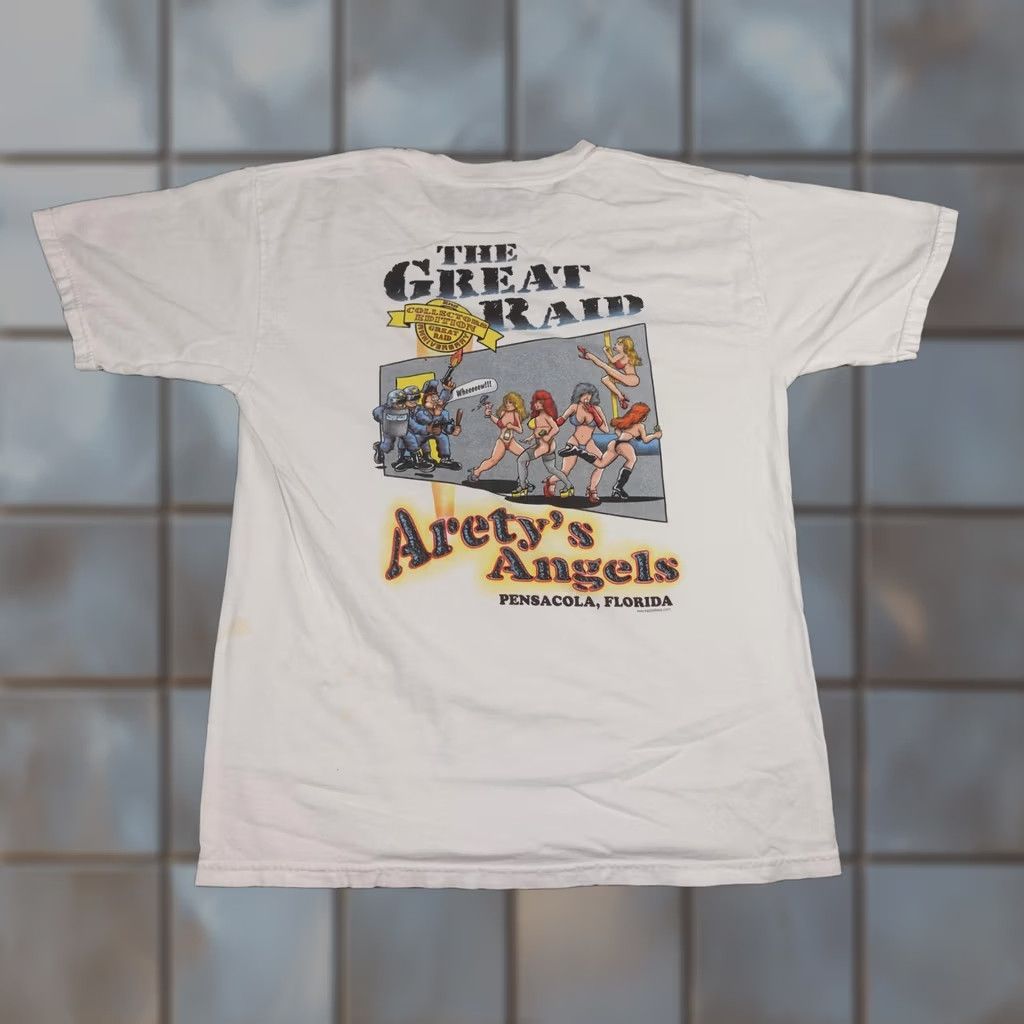 Gildan Aret's Angels Shirt Mens Large White The Great Raid Pensacola Florida Size US L / EU 52-54 / 3 - 1 Thumbnail