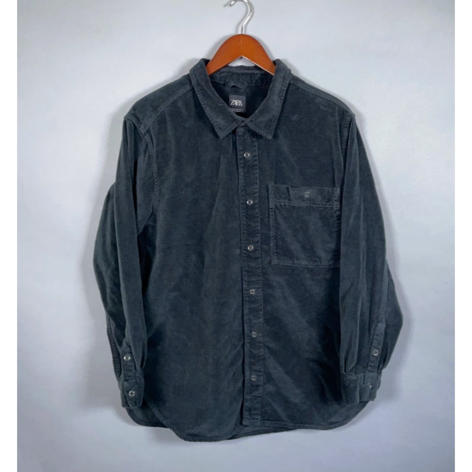 Zara VINTAGE Zara Corduroy Shirt Men Medium Black Casual Western Cowboy 90s Size US M / EU 48-50 / 2 - 2 Thumbnail