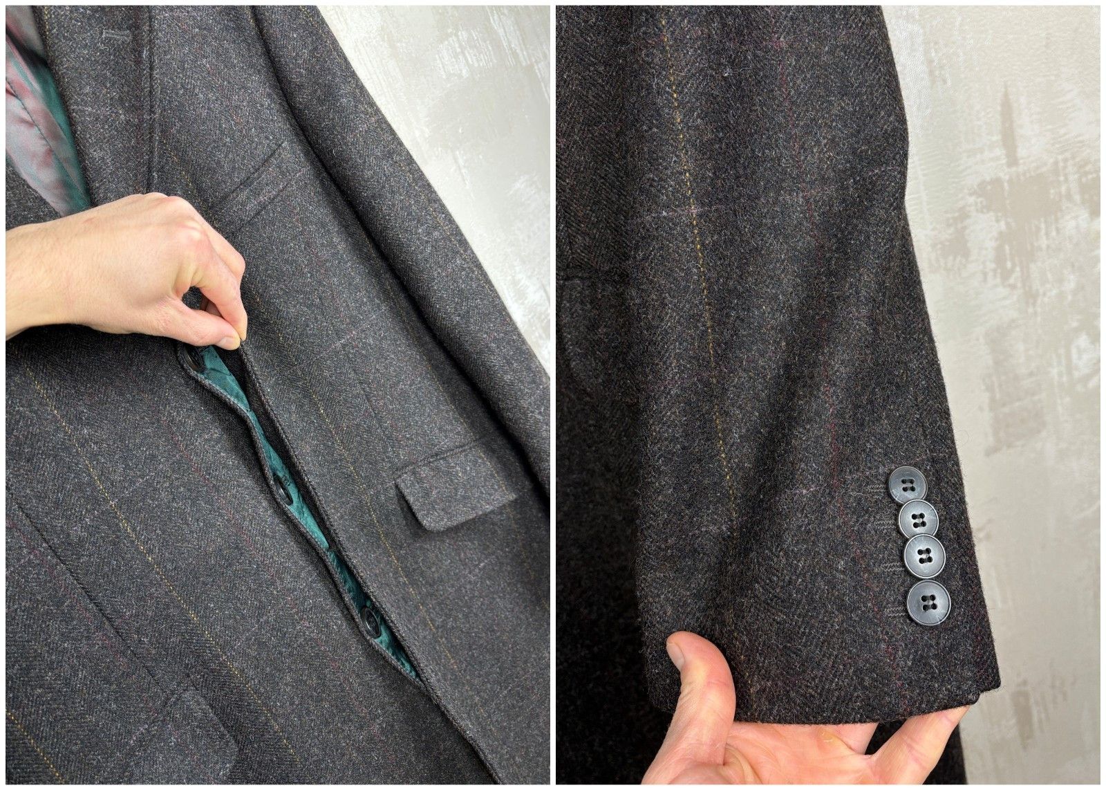 Marks & Spencer Blue Harbour M&S Yorkshire Tweed Moon Wool Coat Dark Brown Size US XL / EU 56 / 4 - 6 Thumbnail