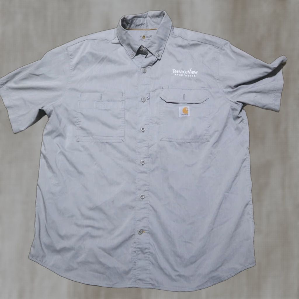 Carhartt Carhartt Force Shirt Button-Up Casual Relaxed Fit Adult Mens XL Gray Size US XL / EU 56 / 4 - 1 Thumbnail