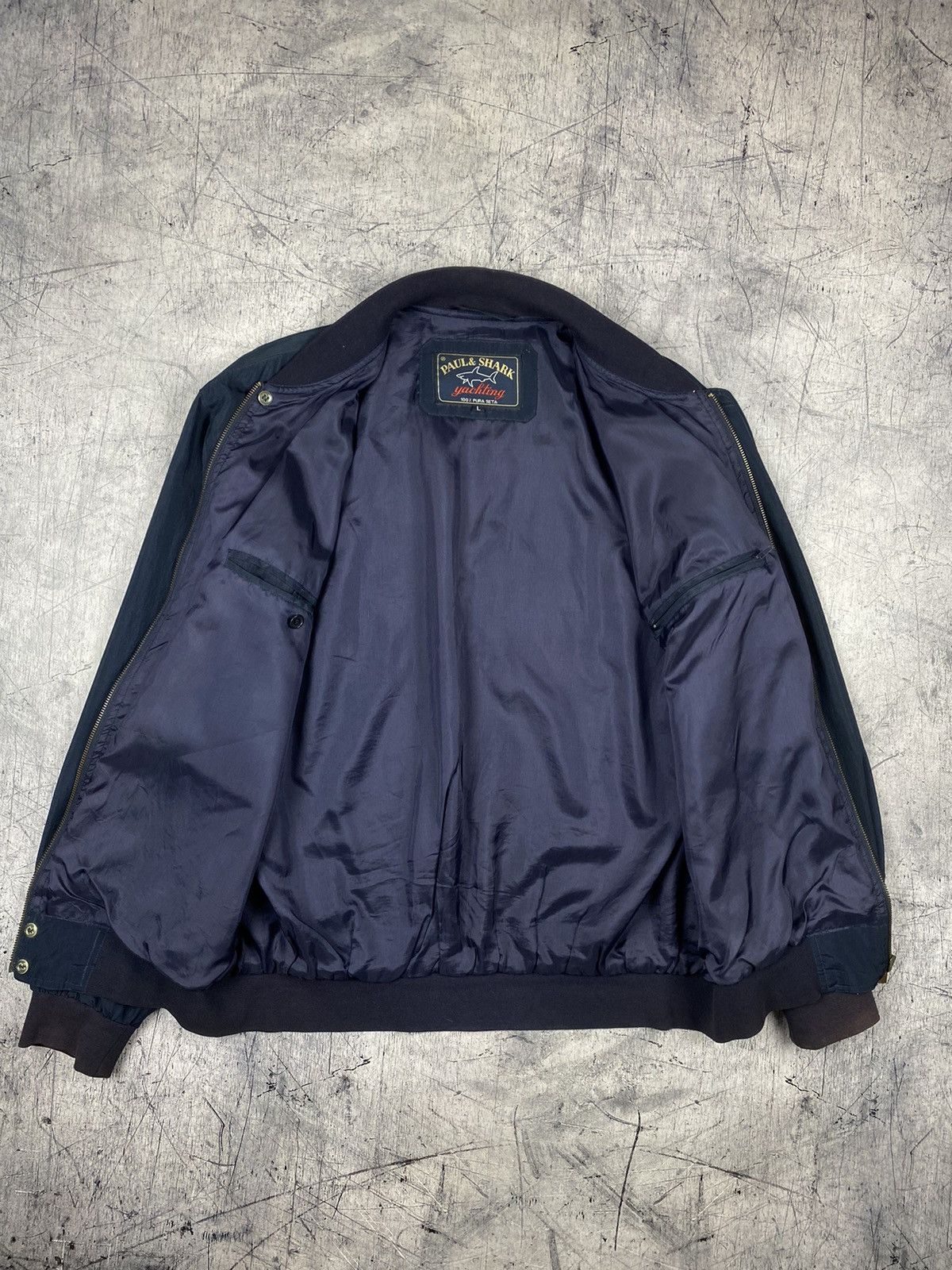 Paul & Shark 80s Vintage Paul & Shark pure silk lightweight bomber jacket Size US L / EU 52-54 / 3 - 13 Thumbnail