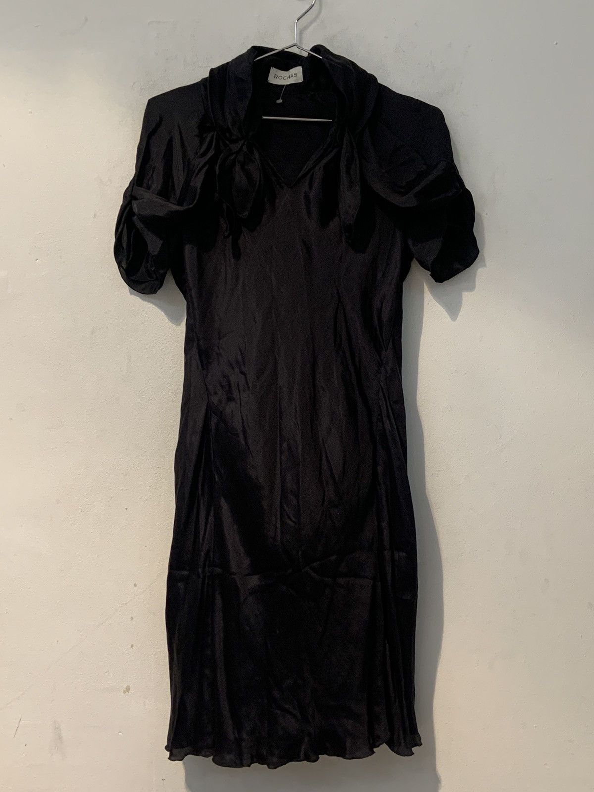 image of Silk Black Rochas Dress, Women's (Size Medium)