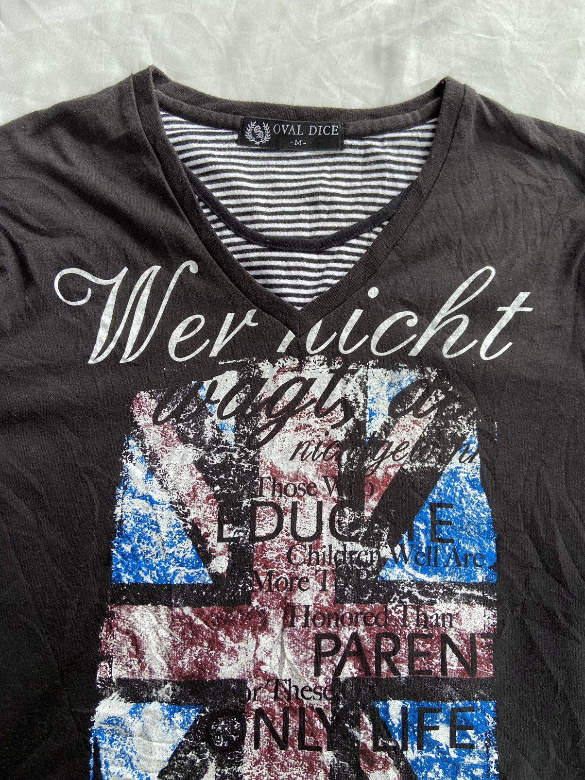 Japanese Brand DOUBLE LAYER VERRICHT WAGT DUTCH LANGUAGE LONG SLEEVE Size US S / EU 44-46 / 1 - 4 Thumbnail