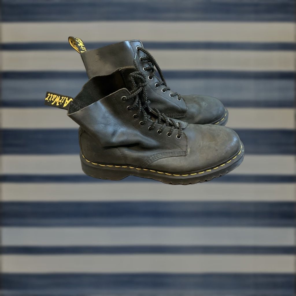 Dr. Martens Dr. Martens Pascal Boot Men’s 10 Black Leather Combat 8-eye Slip Resistant Casual Workwear 90s Grunge Punk Mens Size US 10 / IT 40 - 1 Thumbnail