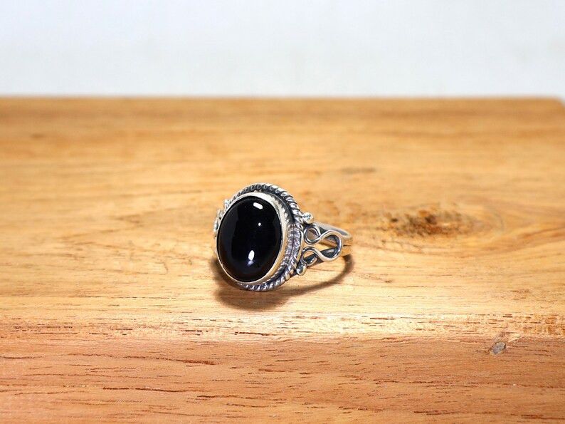 Handmade Black Onyx 925 Sterling Silver Ring - Handmade Jewelry Size ONE SIZE - 6 Thumbnail