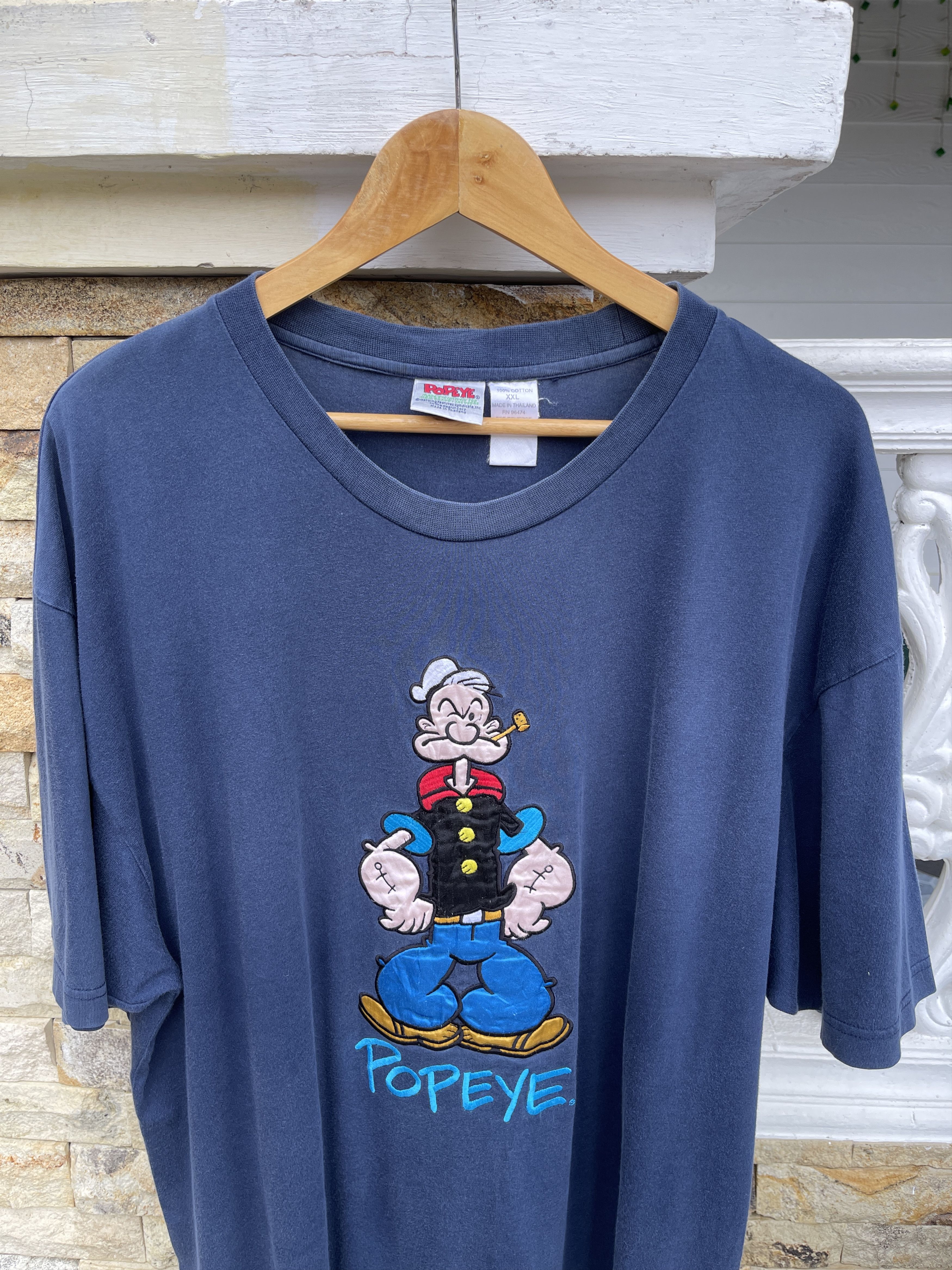 Cartoon Network Rare🔥Vintage 90s POPEYE Embroidered Logo T-Shirt Size US XL / EU 56 / 4 - 2 Thumbnail