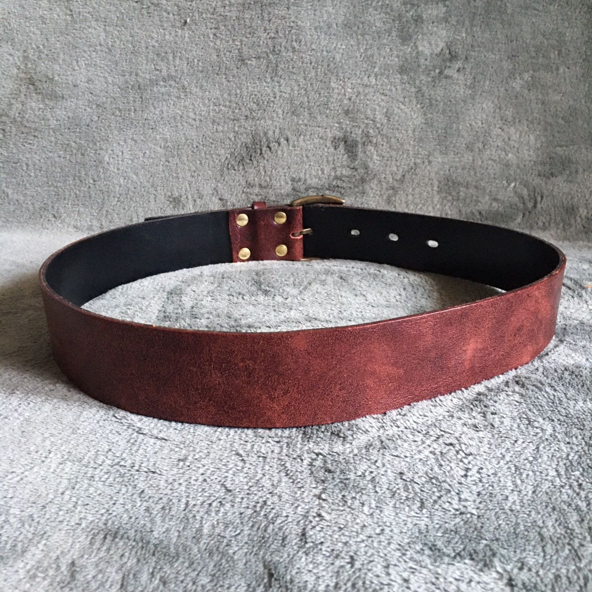 Roberto Cavalli Roberto Cavalli Burgundy Leather Italy Mens Belt Size 38 Size 38 - 6 Thumbnail