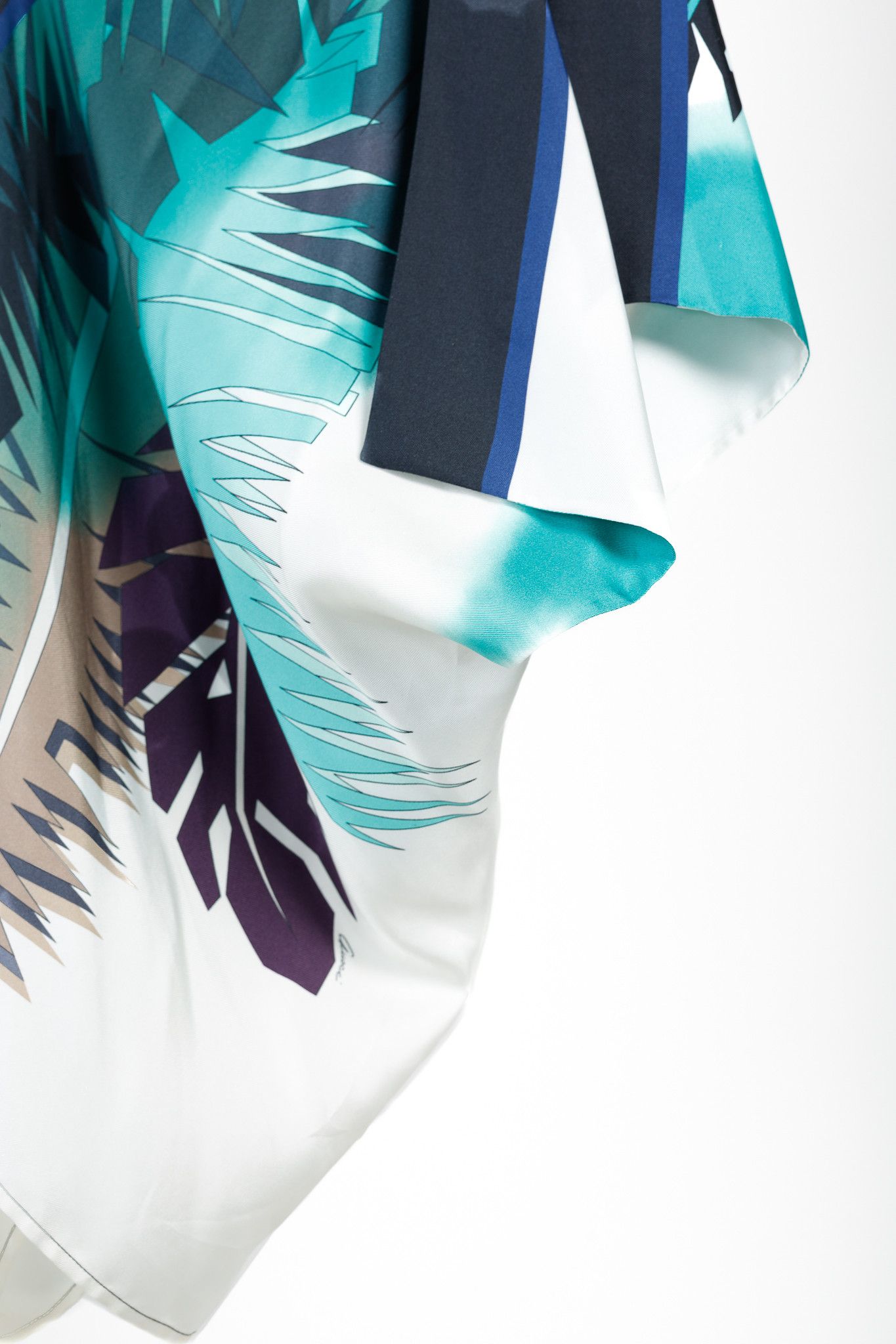Gucci Gucci SS/09 Runway Teal Geometric Silk Scarf Top Size XS / US 0-2 / IT 36-38 - 9 Thumbnail