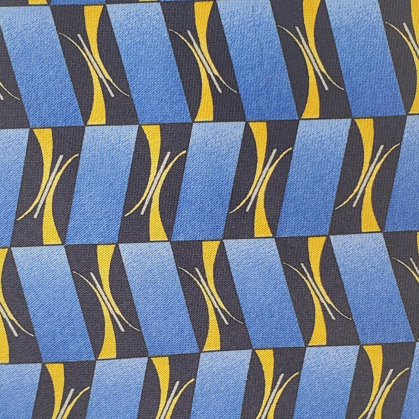 Vintage Romario Manzini Blue Geometric Silk Tie Classic Size ONE SIZE - 2 Thumbnail