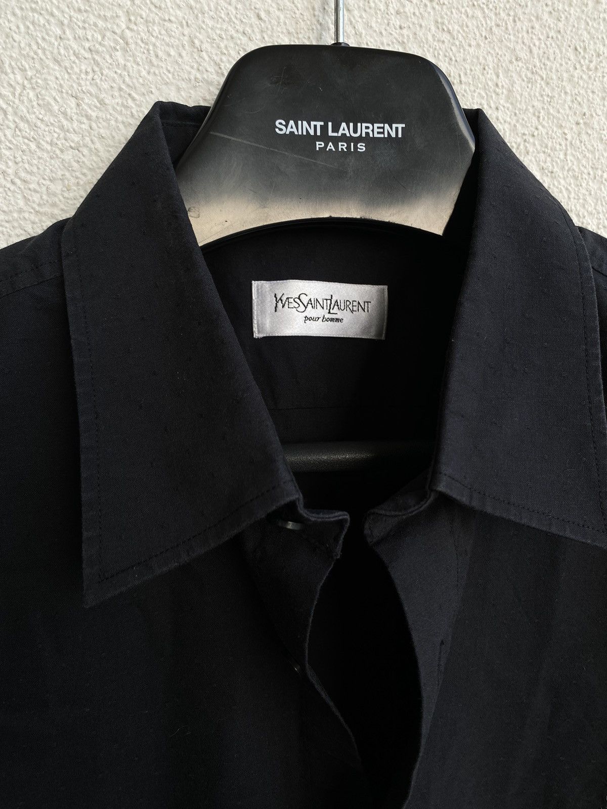 Yves Saint Laurent Black YSL Shirt Short Sleeve Button Up Collar Vintage y2k Size US XL / EU 56 / 4 - 7 Thumbnail