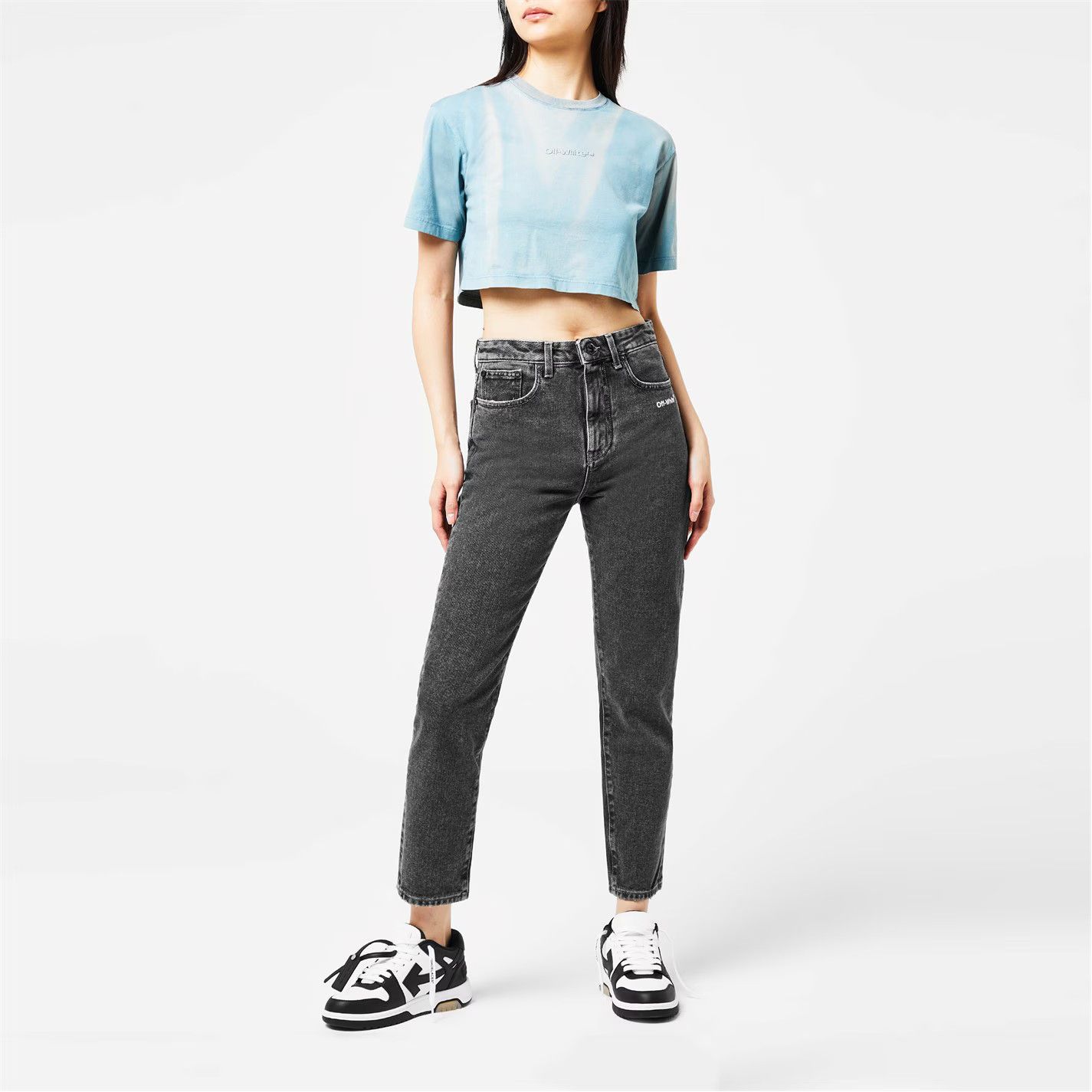 Off-White o1g2r1mq1224 Cropped T-Shirts in Light Blue Size XXS / US 00 / IT 34 - 6 Thumbnail