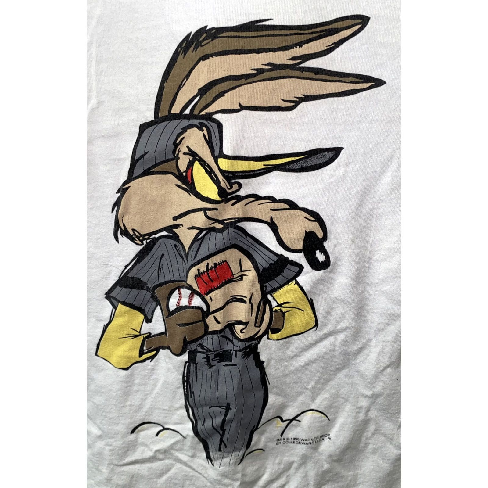 Anvil VINTAGE Anvil T-Shirt Mens White USA Made Wilie E Coyote XL Size US XL / EU 56 / 4 - 2 Thumbnail