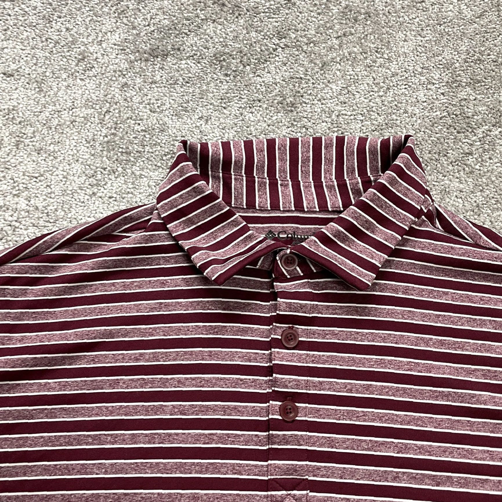 Vintage Columbia Golf Polo Shirt Mens XL Maroon Striped Short Sleeve Collared Active Top Size US XL / EU 56 / 4 - 3 Thumbnail