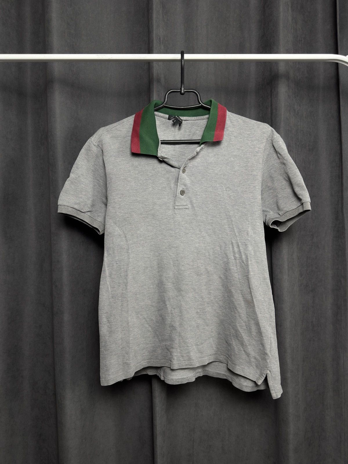 Gucci Polo Shirt with Signature Green and Red Web Collar