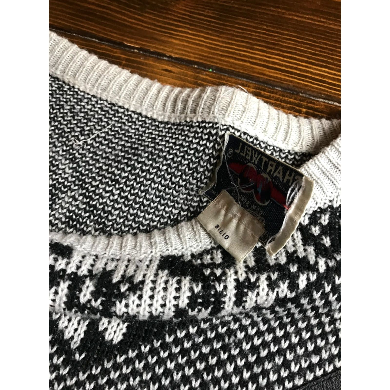 Vintage Chart Well Sweater Men's Size Large Gray Black Geometric Vintage Pullover Size US L / EU 52-54 / 3 - 6 Thumbnail