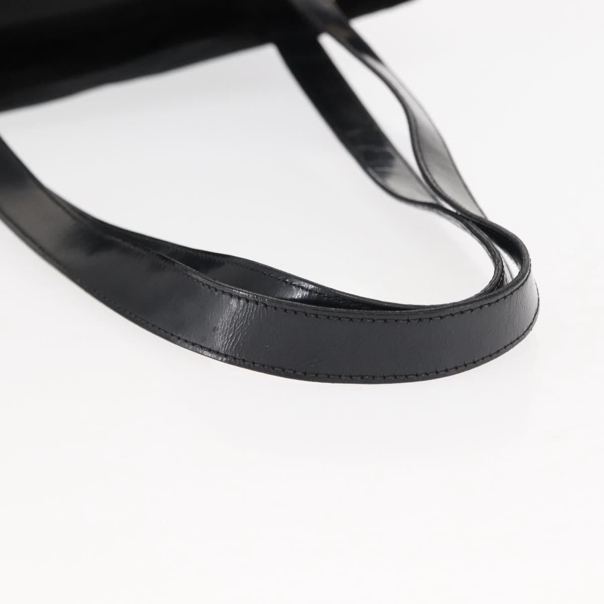 CELINE Tote Bag Nylon Enamel Black Gold